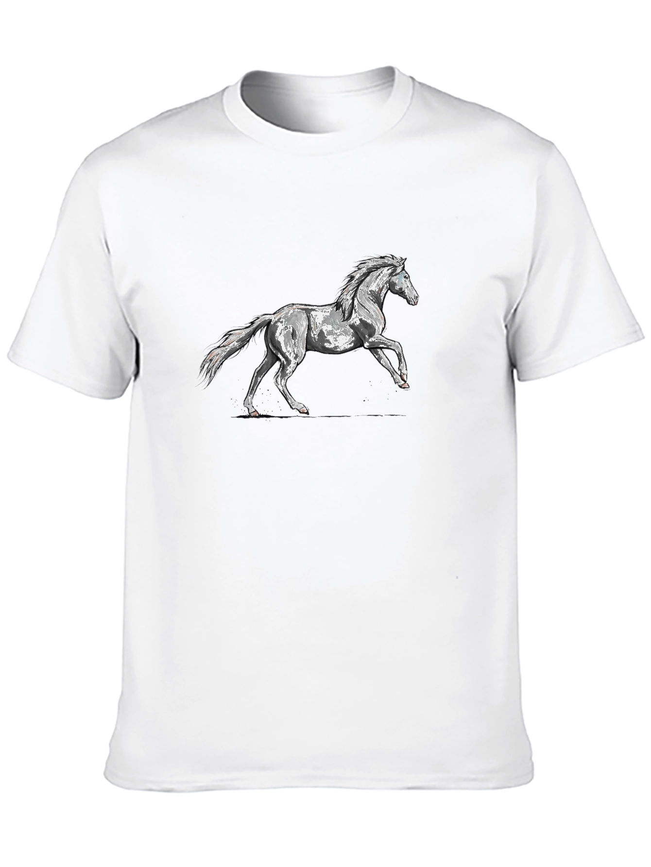 Black Black T-Shirt with Horse Graphic view 10