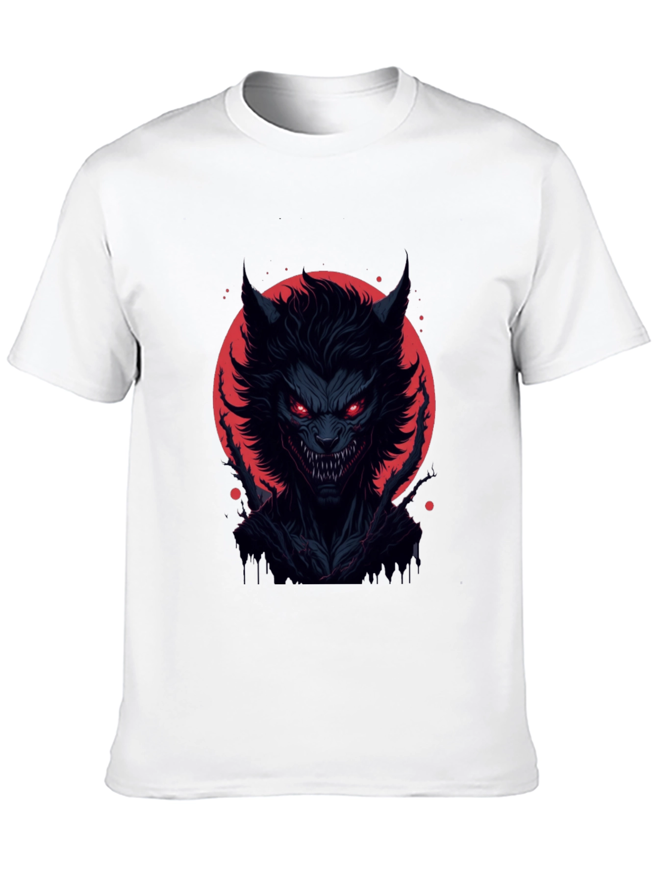 Black Men's Black Werewolf Graphic Tee - Horror Style view 10