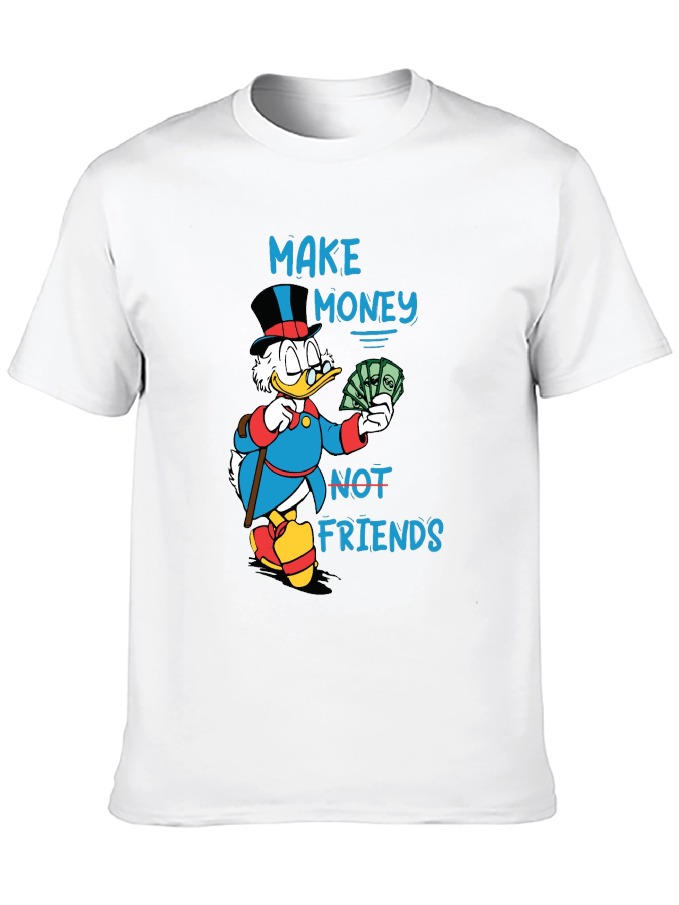 Black Make Money Not Friends Graphic T-Shirt view 10