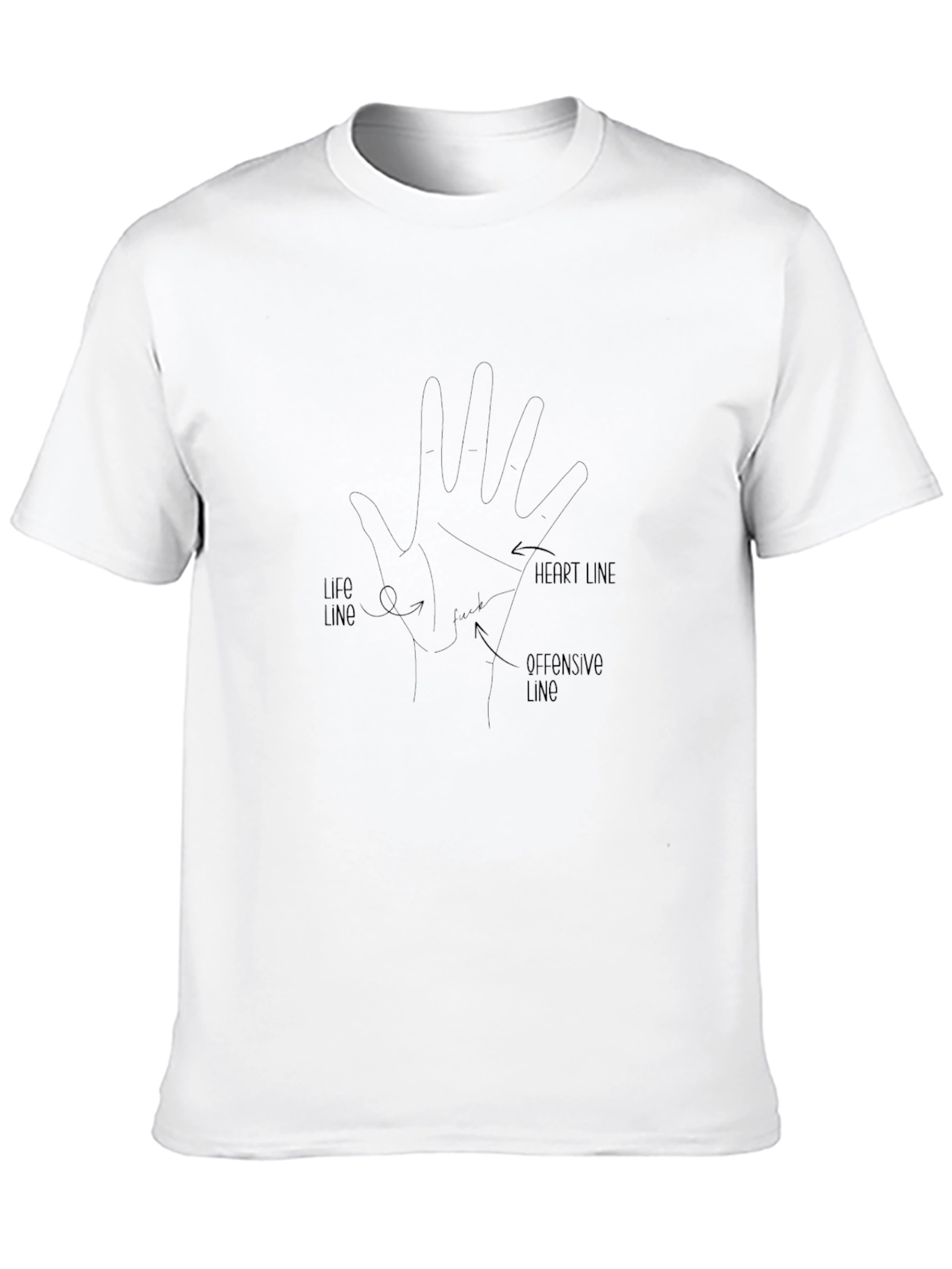 Black Palmistry Hand Lines Graphic T-Shirt - Black view 10