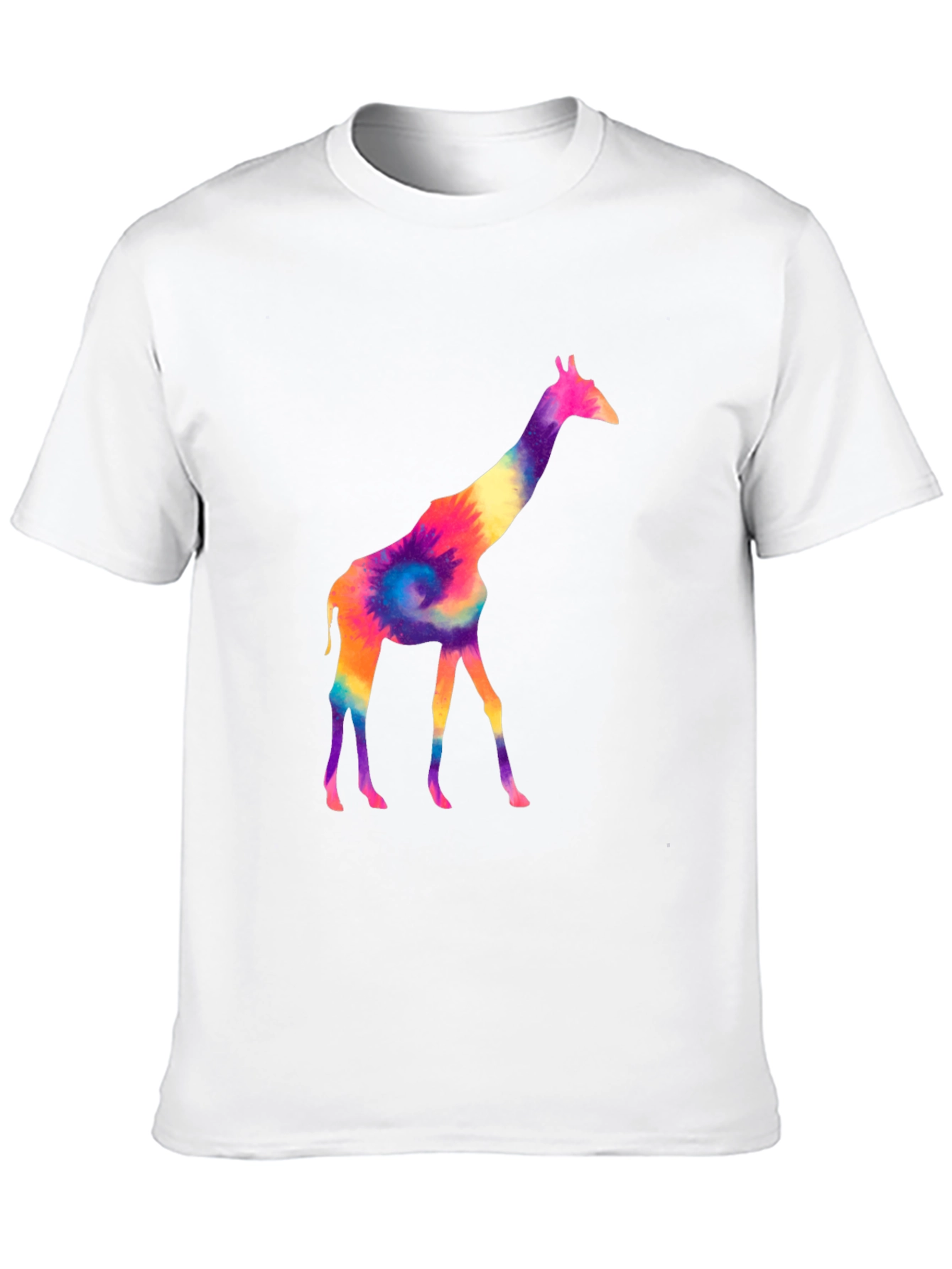 Black Colorful Giraffe Tie Dye Graphic Tee - Black view 10