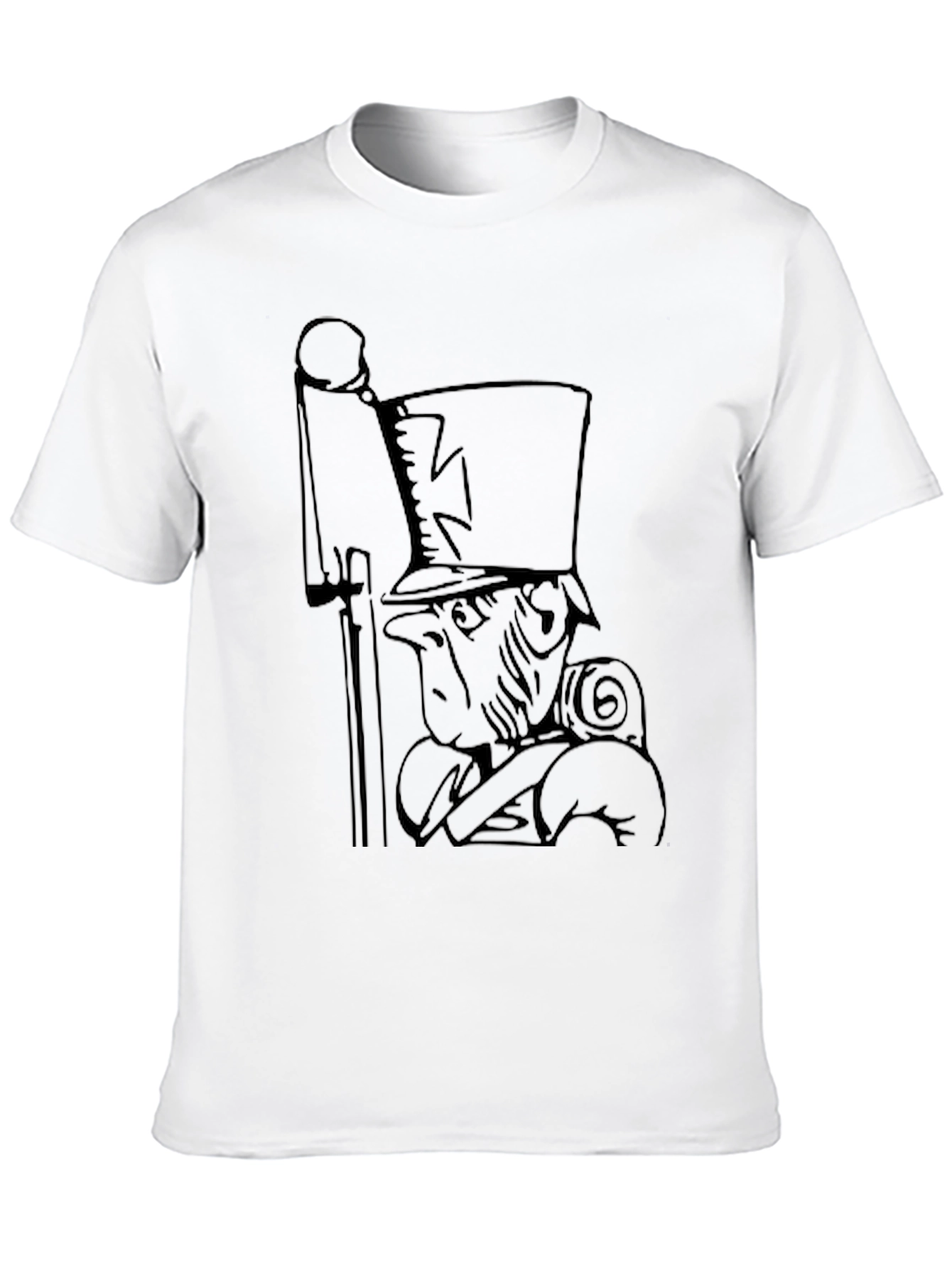 Black Novelty Cartoon Soldier Black Graphic Tee view 10