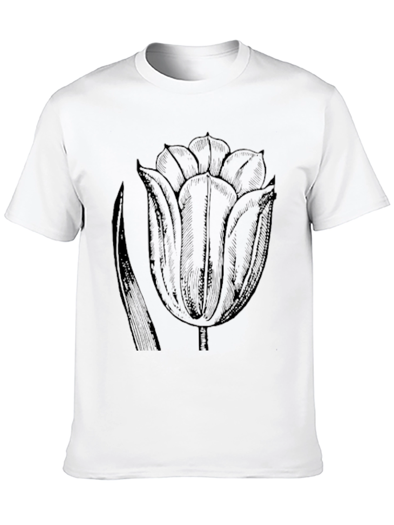 Black Black Tulip Graphic Tee - Modern Casual Style view 10