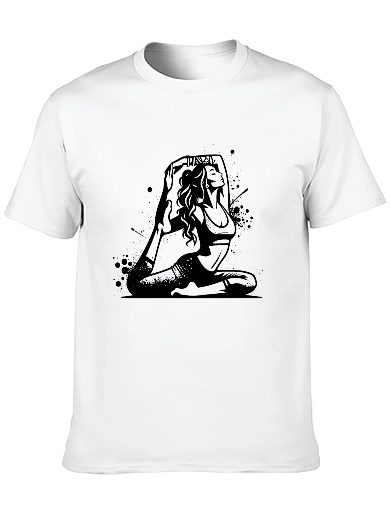 Black Yoga Pose Graphic Print Tee - Black view 10