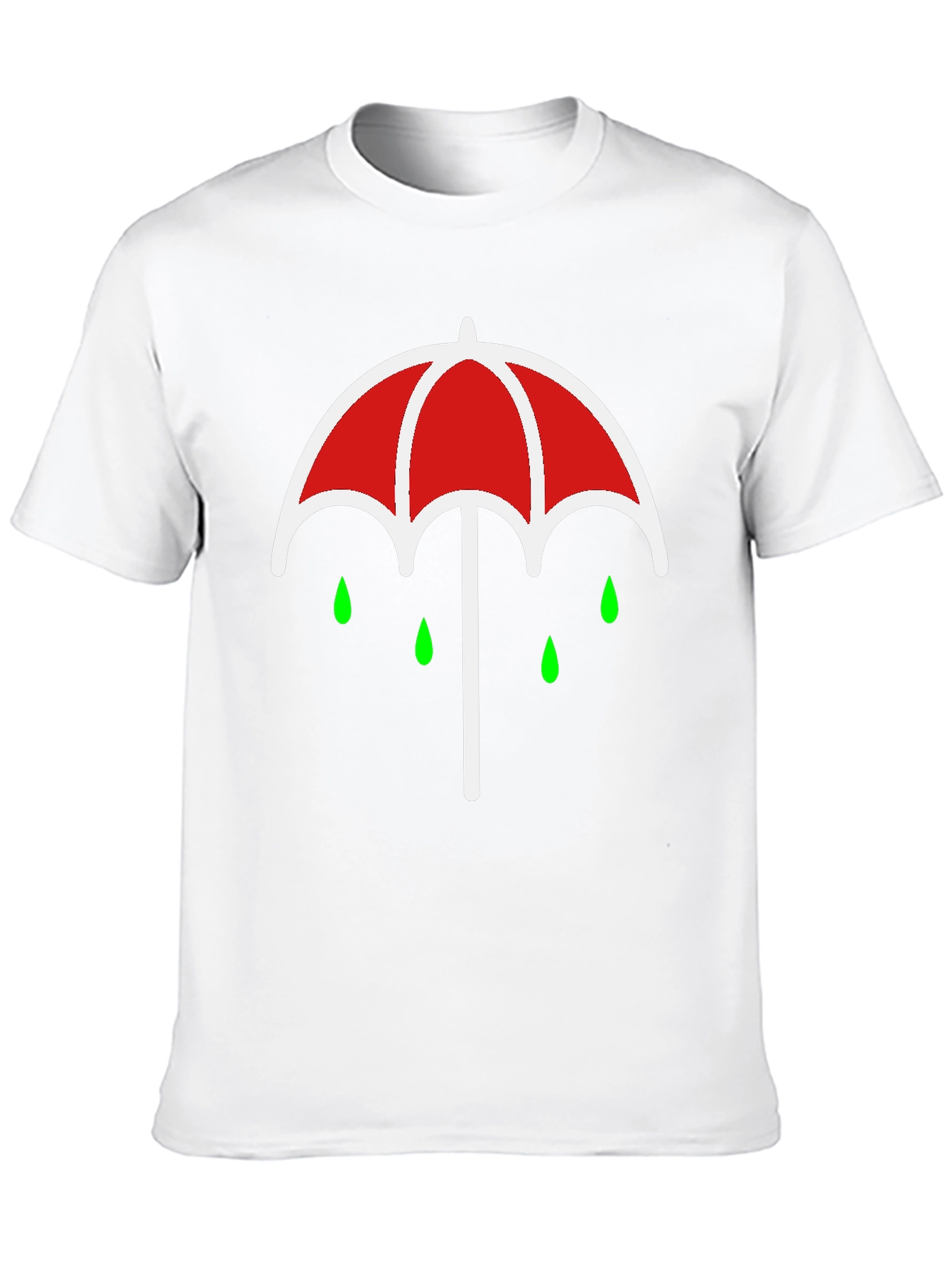 Black Umbrella Rain Drop Graphic T-Shirt - Black view 10