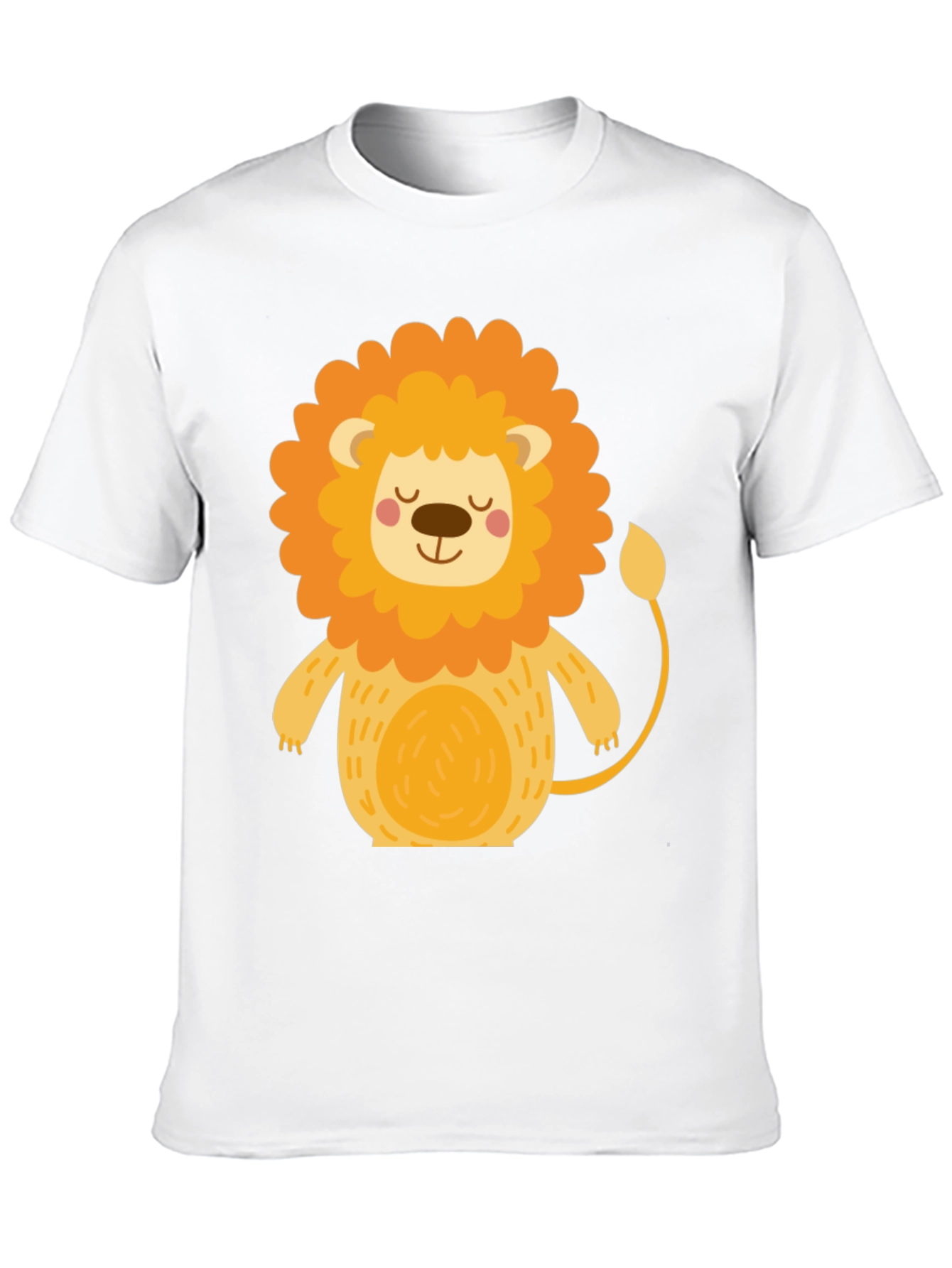 Black Cute Cartoon Lion Black T-Shirt view 10