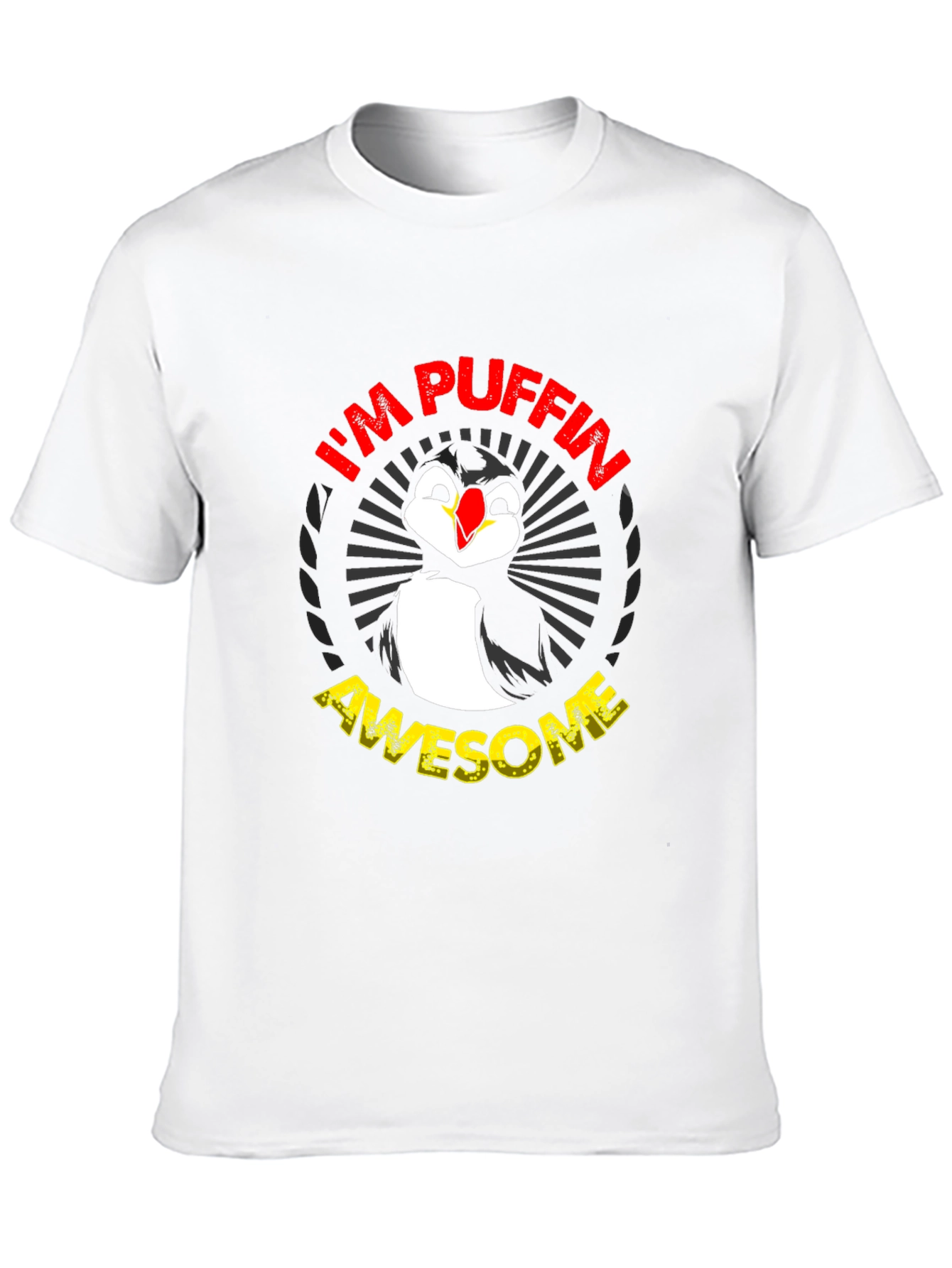Black I'm Puffin Awesome Graphic T-Shirt view 10
