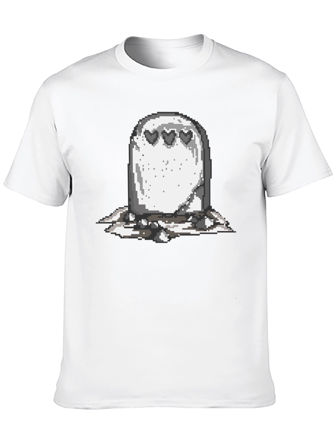 Black Pixel Ghost Heart T-Shirt - Black view 10