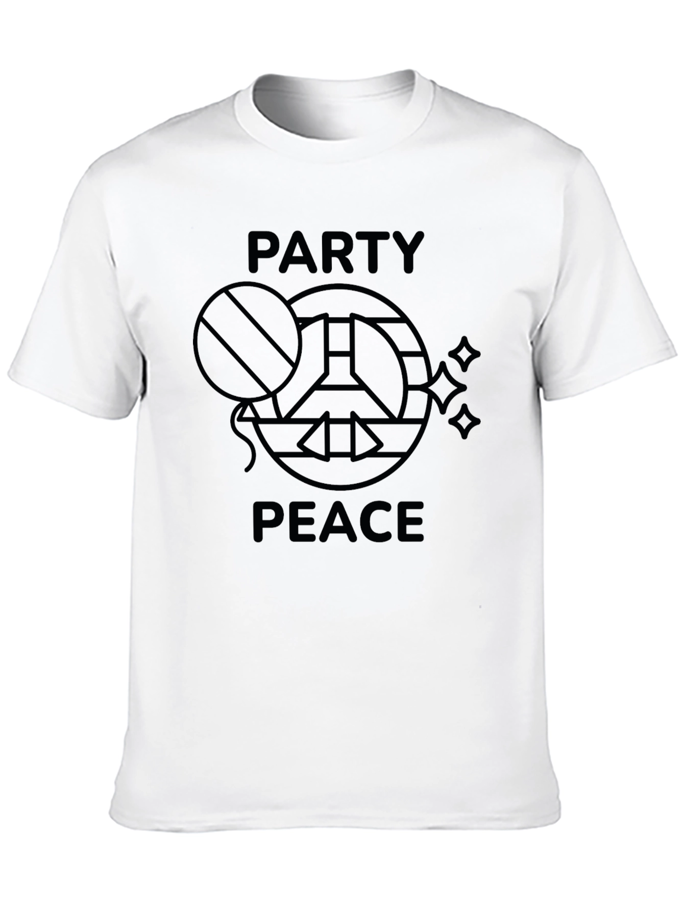 Black Party Peace T-Shirt - Black Graphic Tee view 10