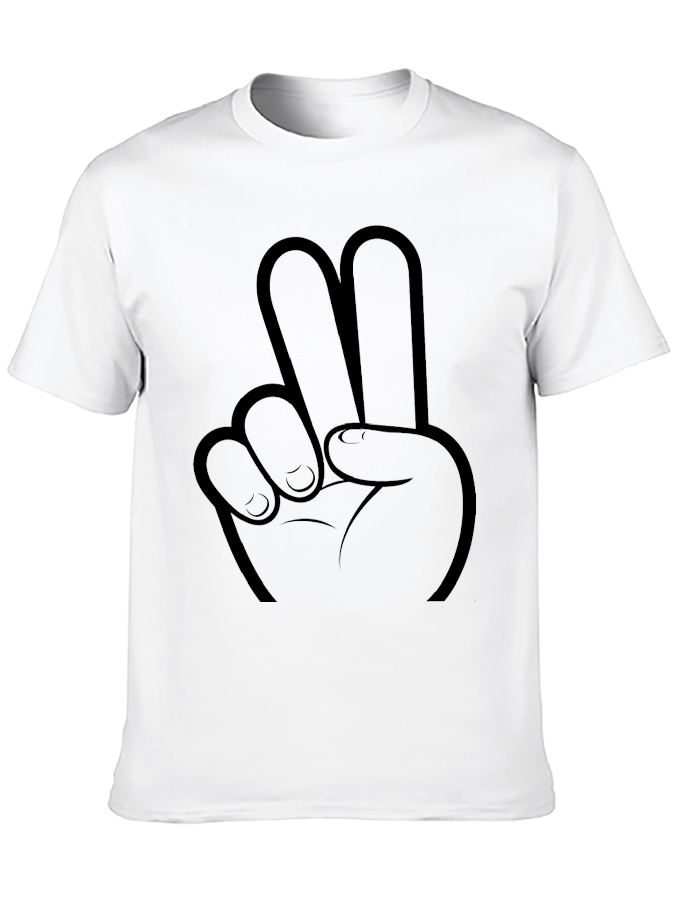 Black Peace Sign Graphic Tee - Black Cotton Comfort view 10