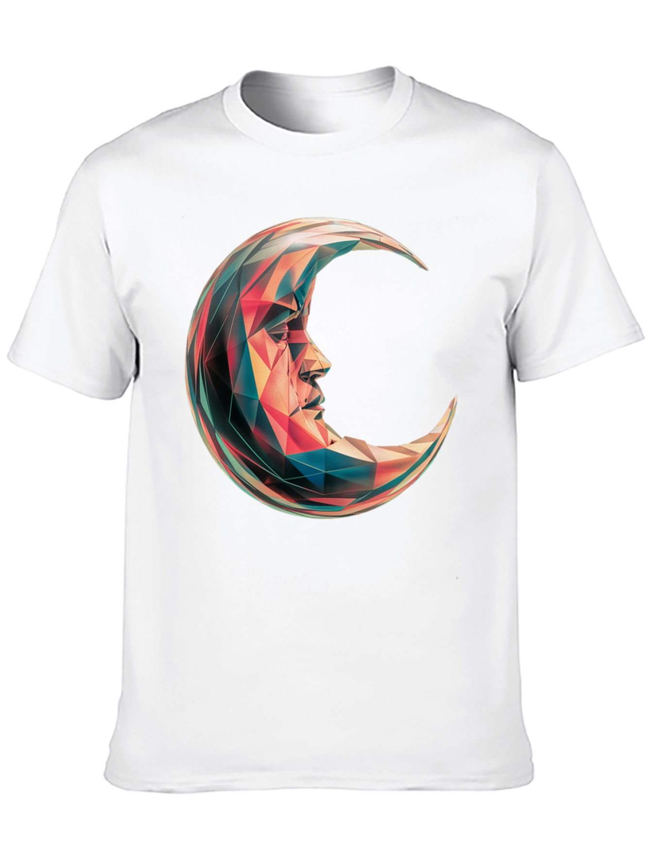 Black Geometric Crescent Moon Graphic T-Shirt - Black view 10