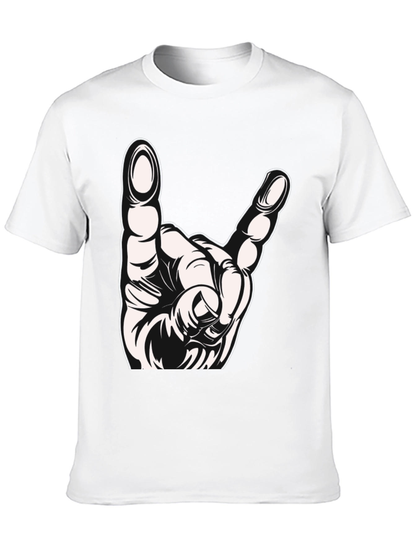Black Rock On Hand Gesture Graphic T-Shirt view 10