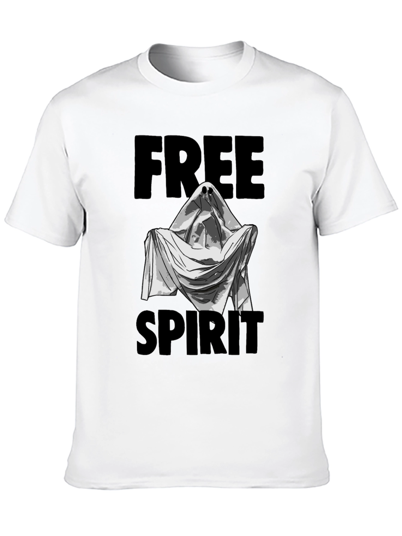 Black Free Spirit Ghost Graphic T-Shirt - Black view 10