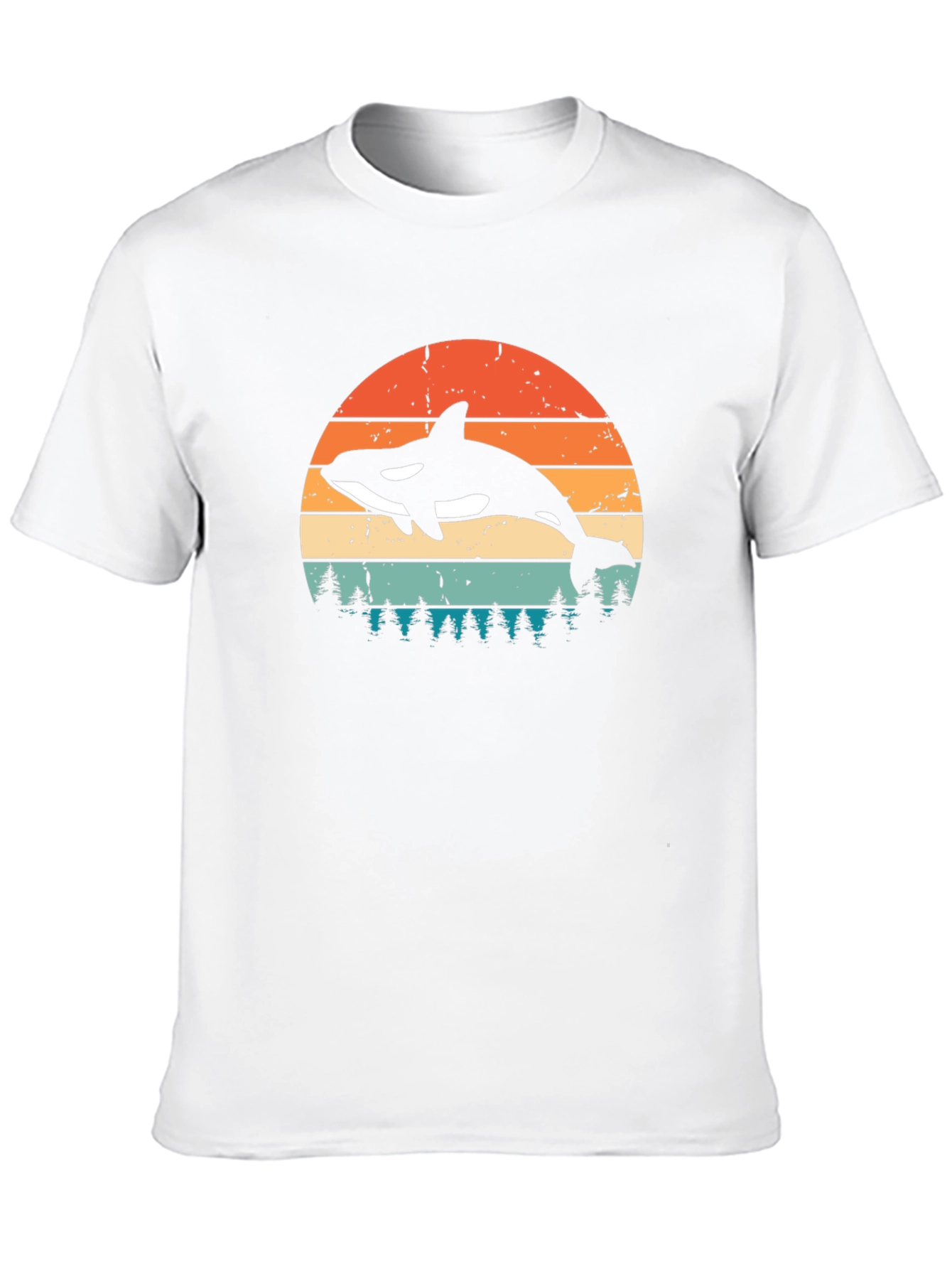 Black Orca Sunset Graphic Tee - Retro Style view 10