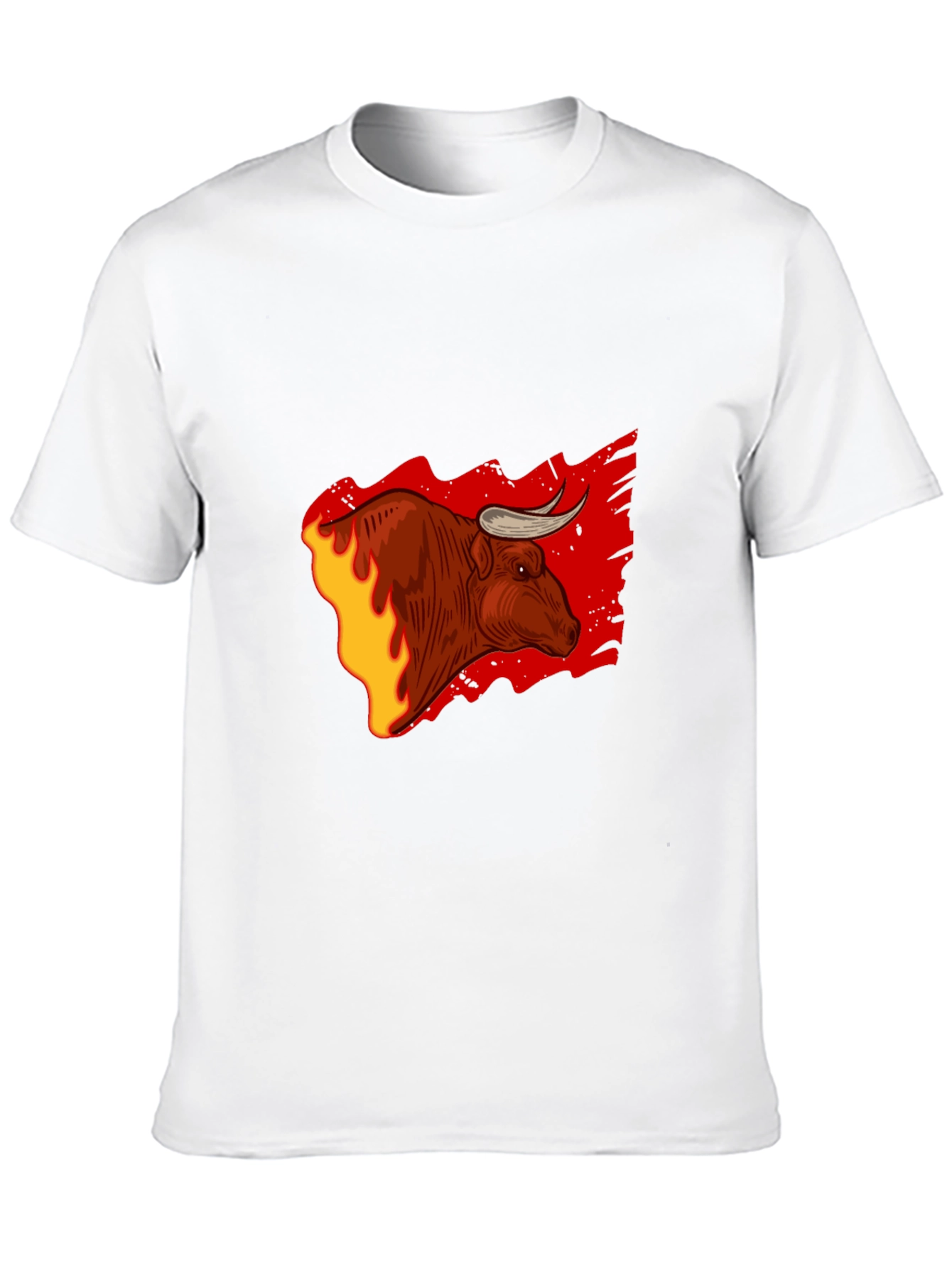 Black Fiery Bull Graphic Tee - Bold Black T-Shirt view 10