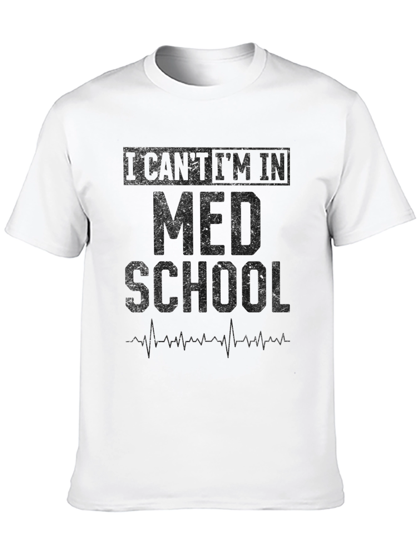 Black Med School T-Shirt - I Can't I'm In view 10