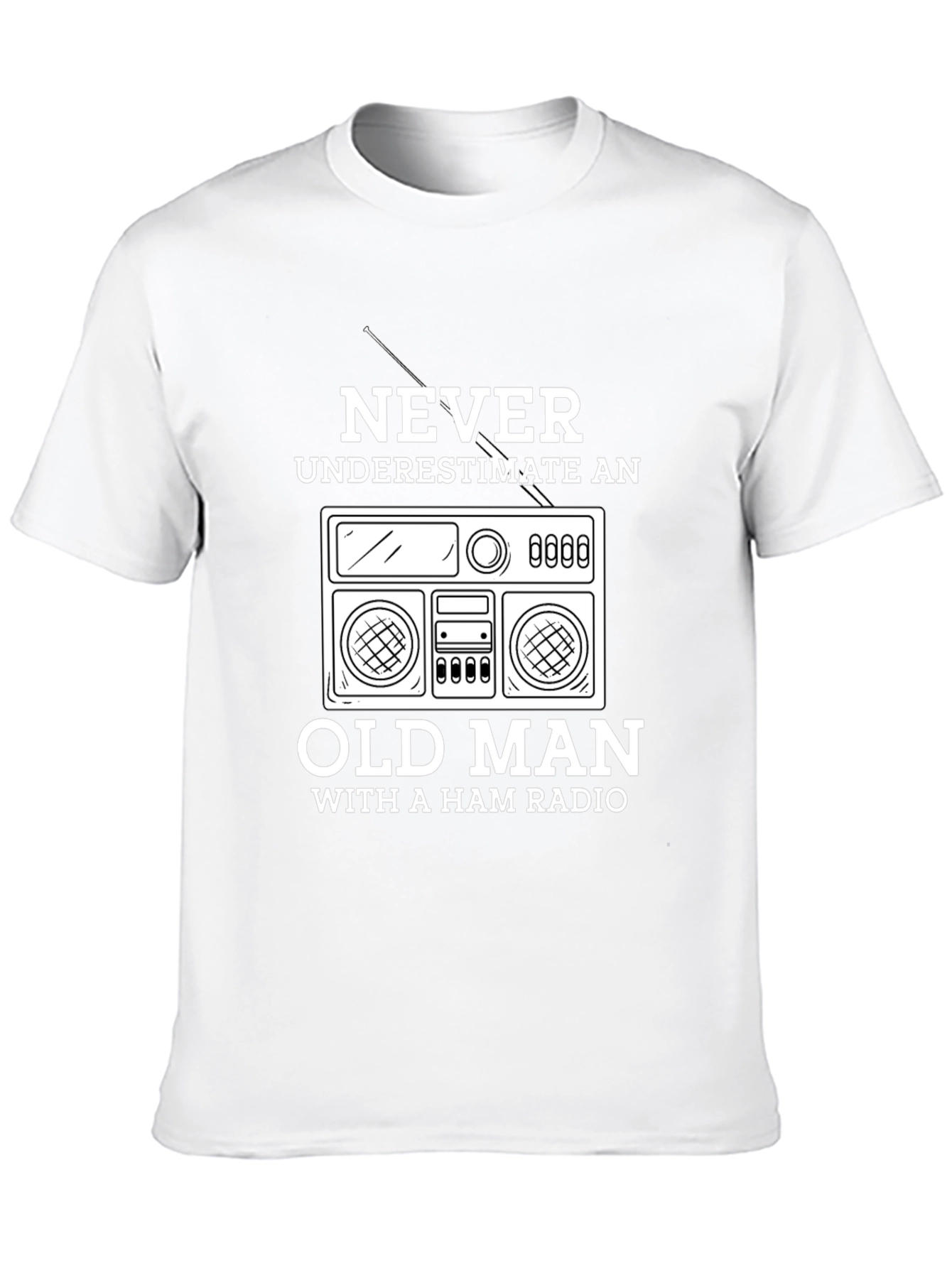 Black Ham Radio Old Man T-Shirt - Never Underestimate view 10