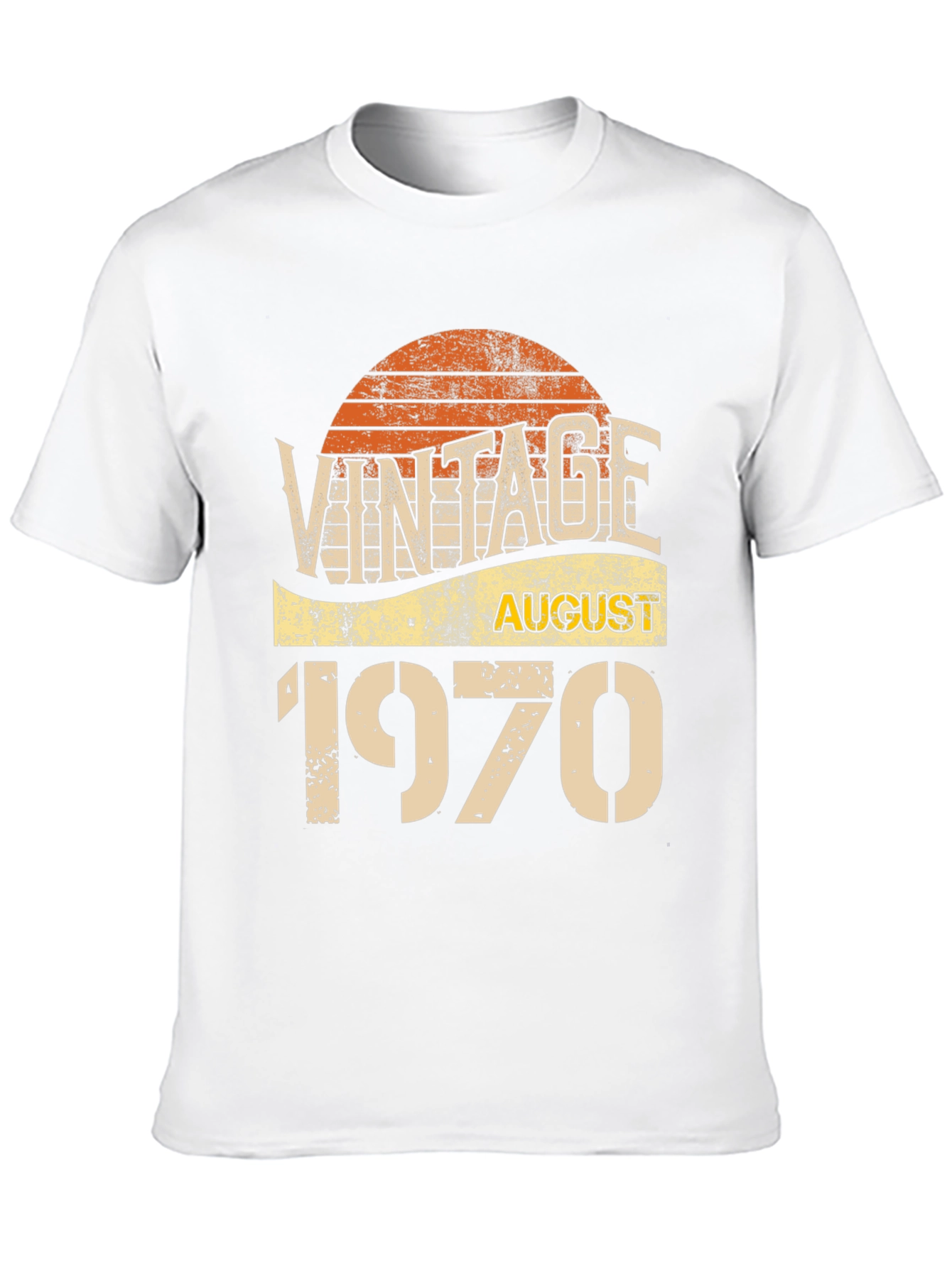 Black Vintage August 1970 Birthday T-Shirt view 10