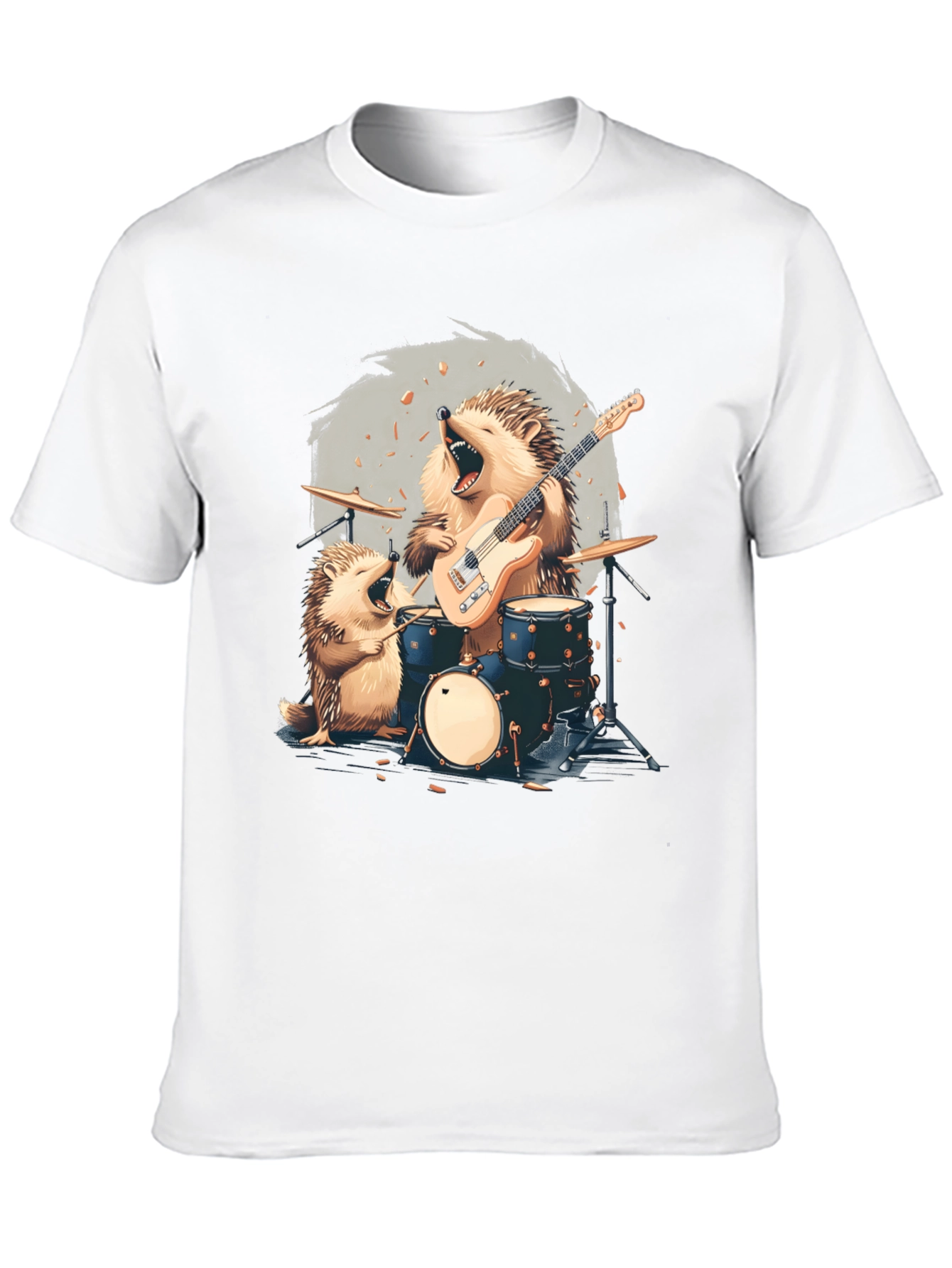 Black Hedgehog Band T-Shirt - Musician Hedgehog Tee view 10