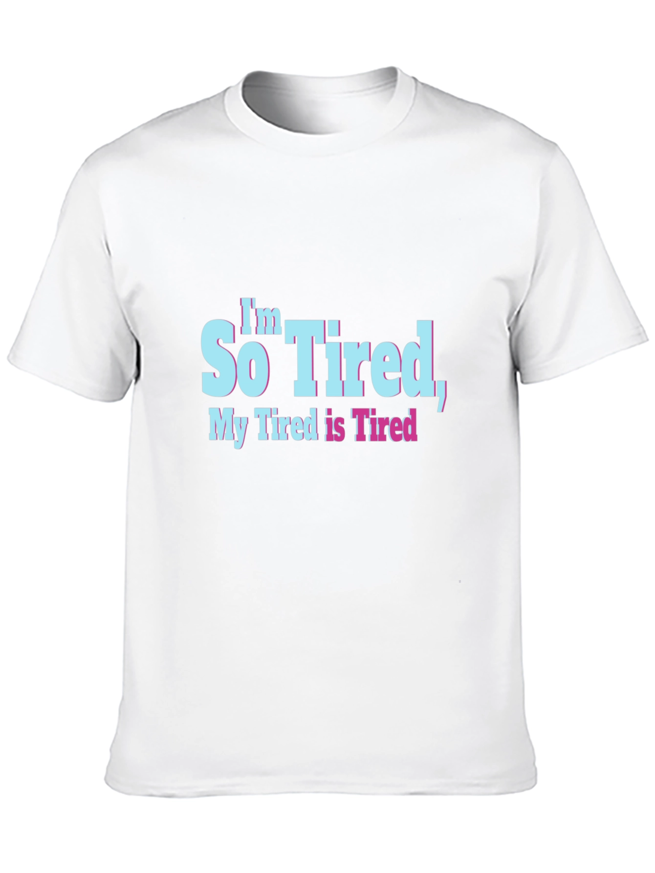 Black Funny Tired Graphic Tee - Soft Cotton Blend  view 10