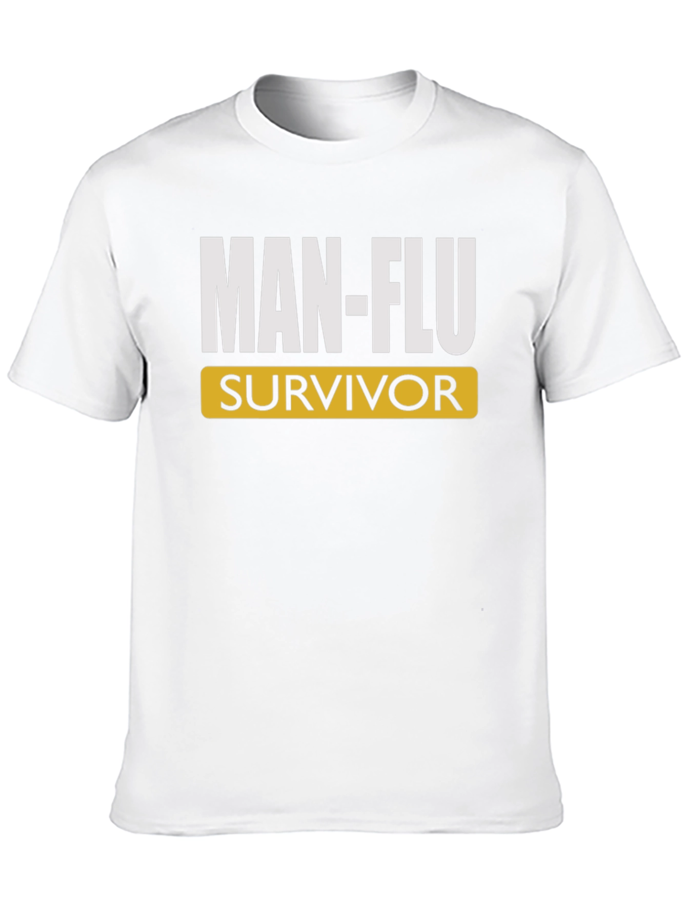 Black Man-Flu Survivor T-Shirt: Humorous Graphic Tee view 10