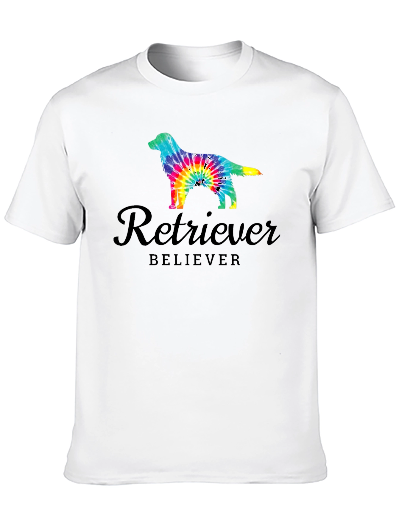 Black Retriever Believer Tie Dye Dog T-Shirt view 10