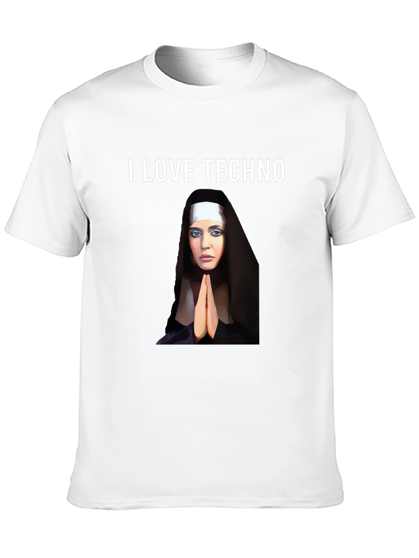 Black I Love Techno Graphic T-Shirt view 10