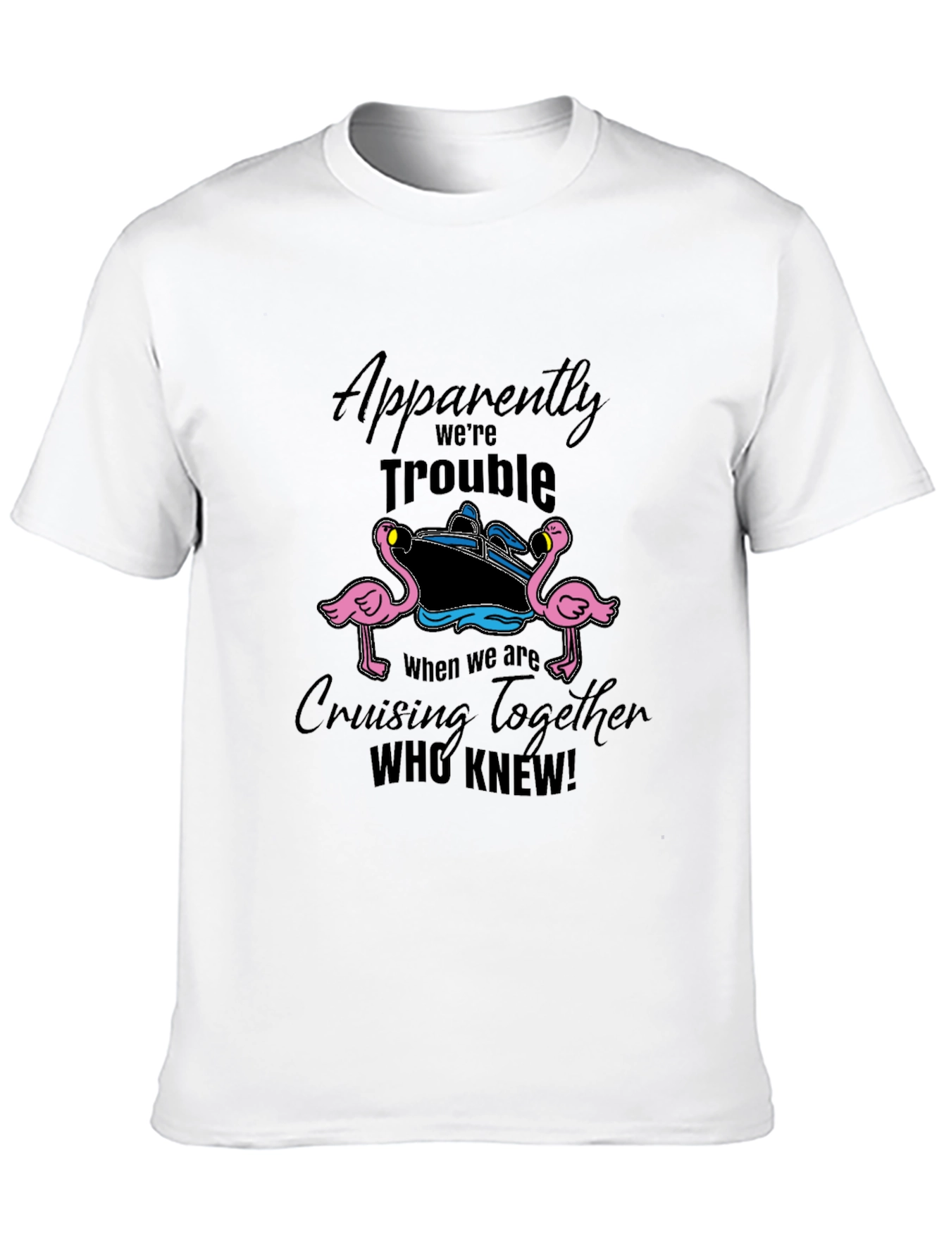 Black Cruise Trouble Flamingo Graphic Tee view 10