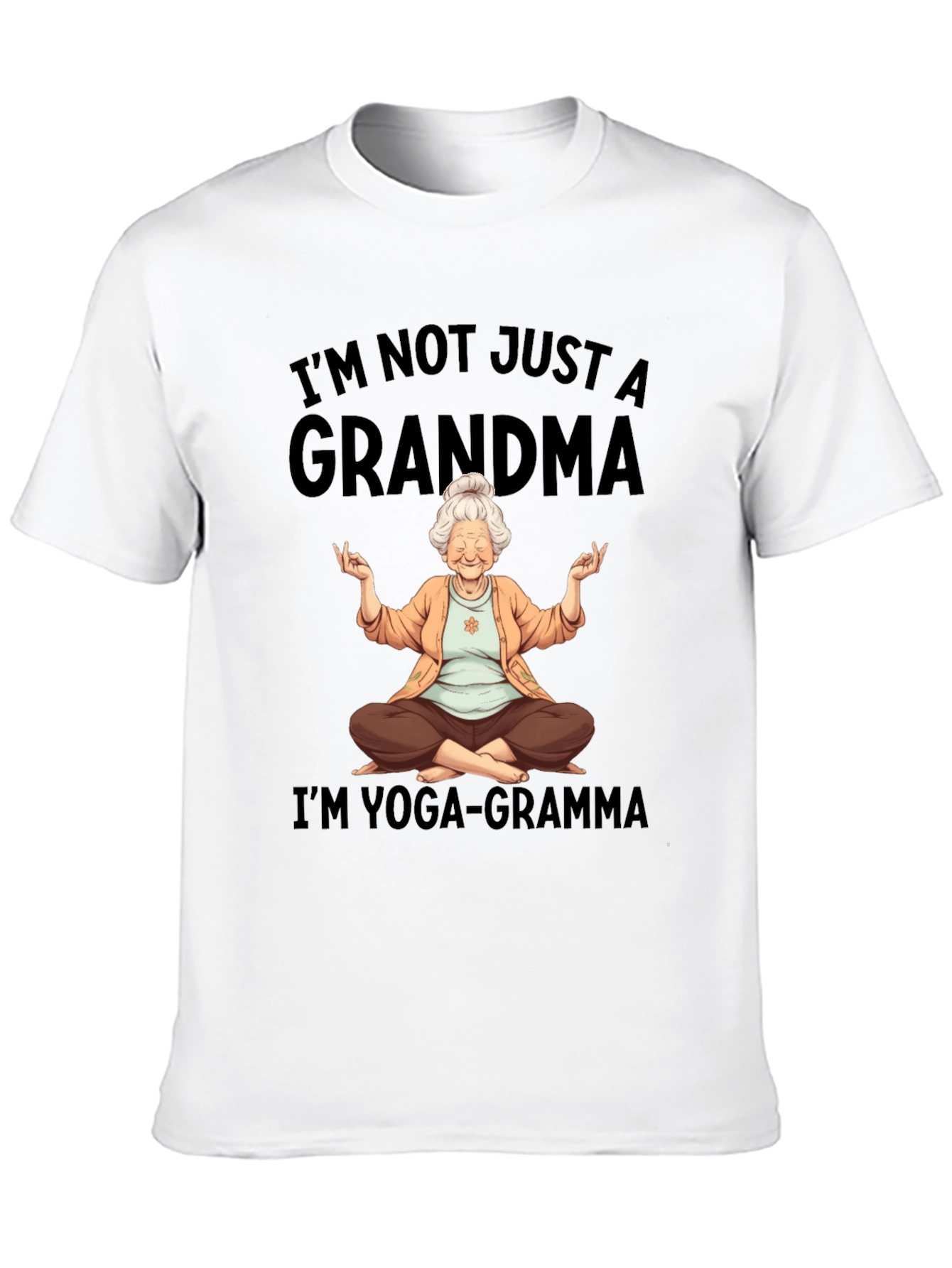 Black Yoga Grandma T-Shirt - I'm Not Just a Grandma view 10