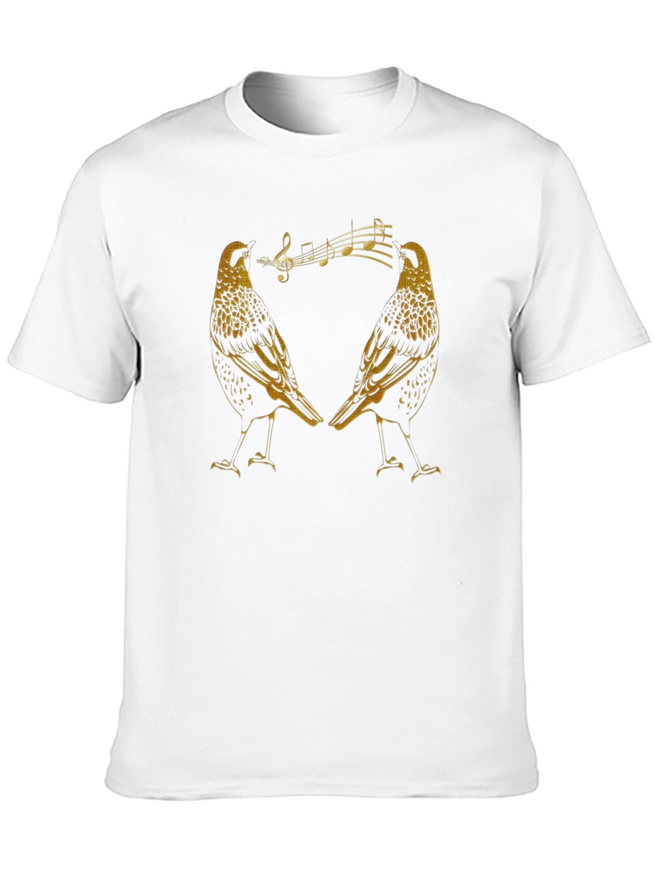 Black Singing Starlings Graphic Tee - Black Cotton T-Shirt view 10