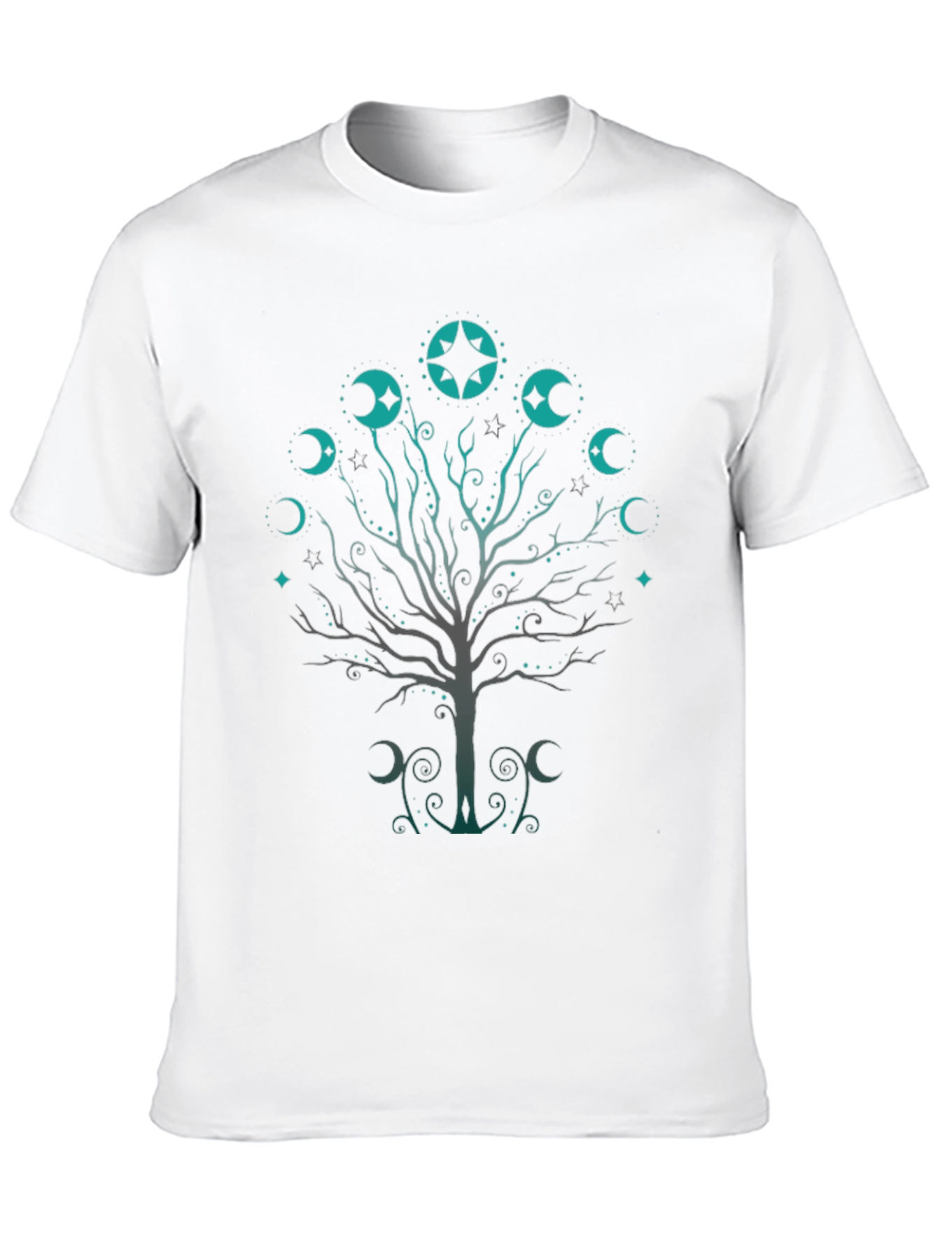Black Mystic Moon Tree Black T-Shirt view 10