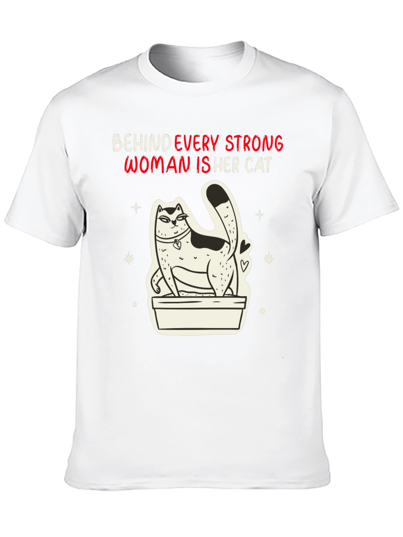 Black Strong Woman Cat T-Shirt view 10