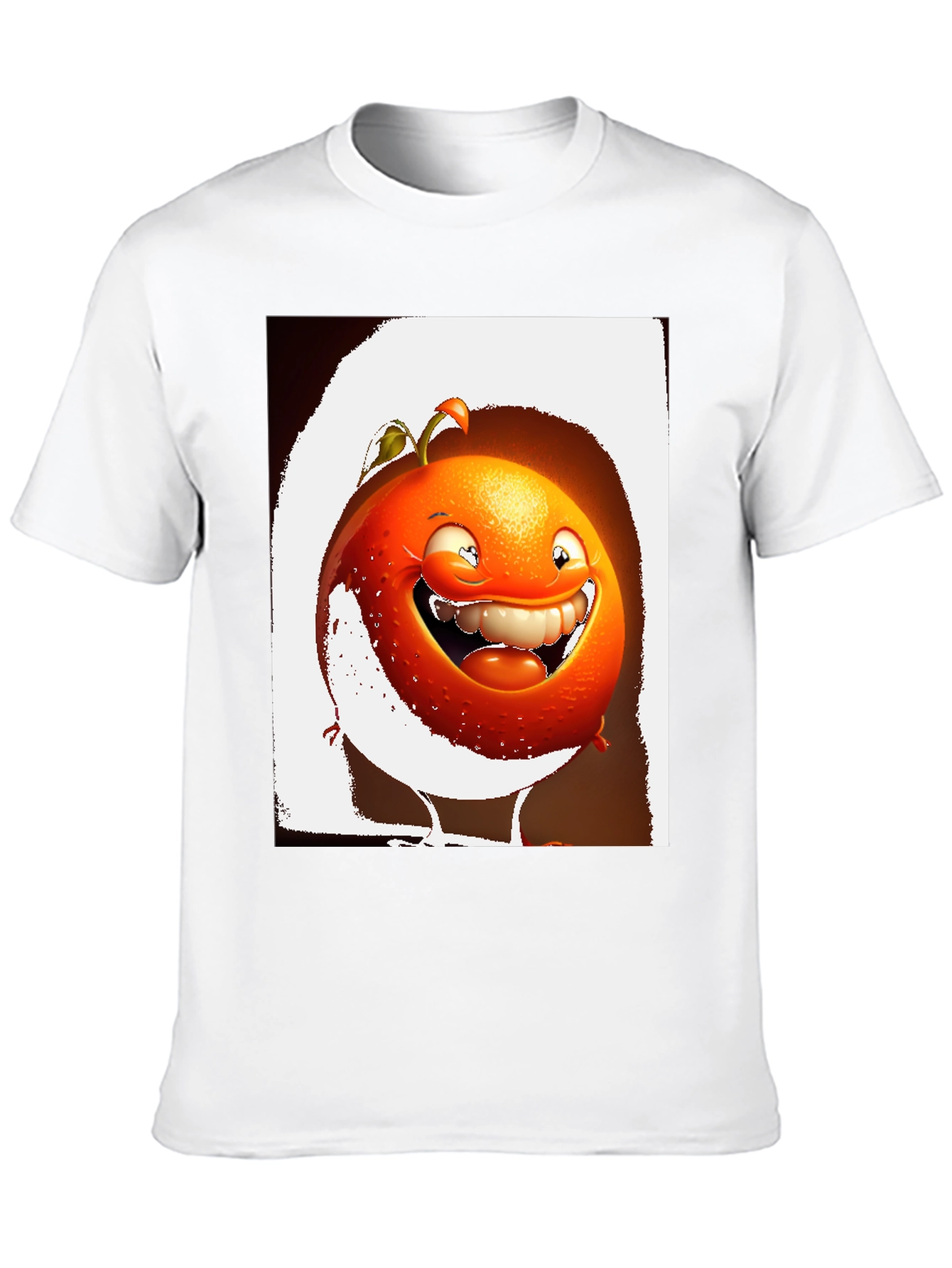 Black Funny Orange Cartoon Graphic Black T-Shirt view 10