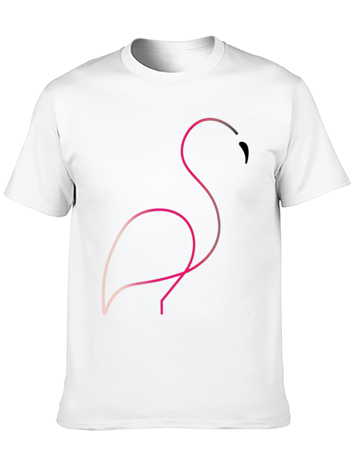 Black Minimalist Flamingo Graphic Tee - Black view 10