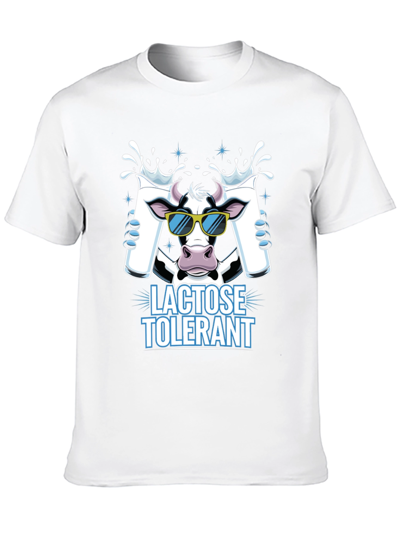 Black Lactose Tolerant Cow T-Shirt, Milk Lover Tee view 10
