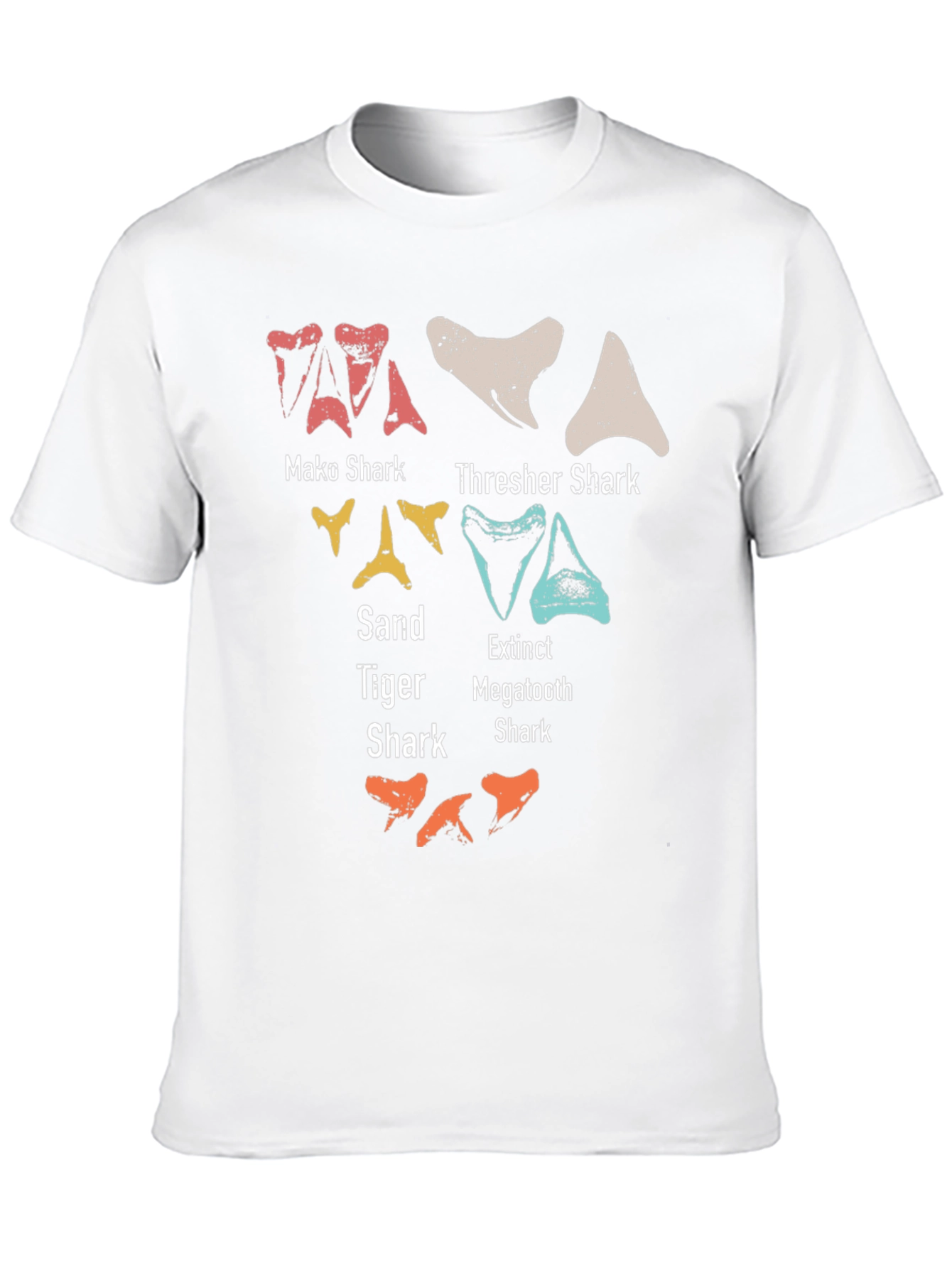 Black Shark Teeth Types T-Shirt - Marine Biology Tee view 10