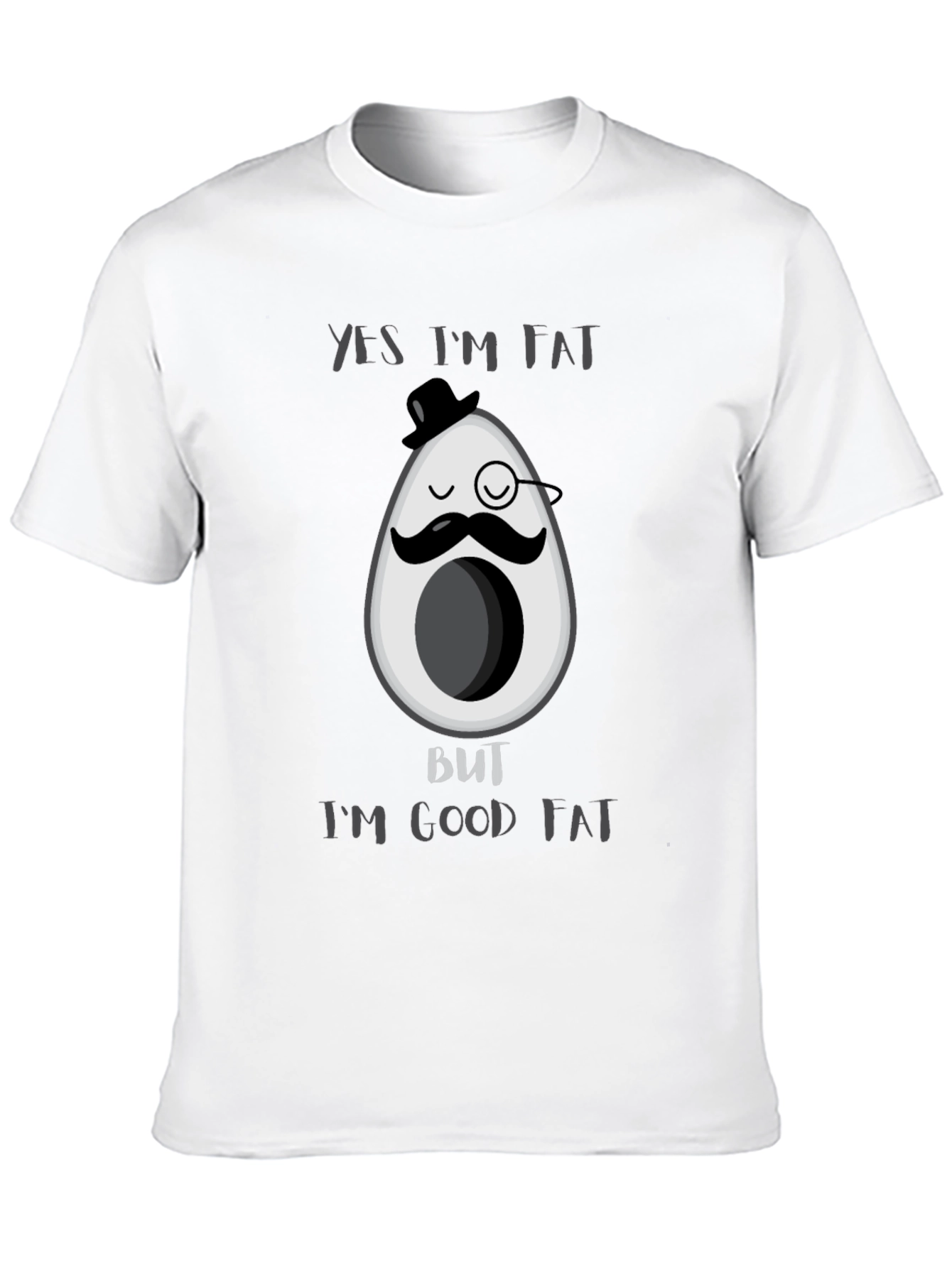 Black Funny Avocado Good Fat T-Shirt - Mens Graphic Tee view 10
