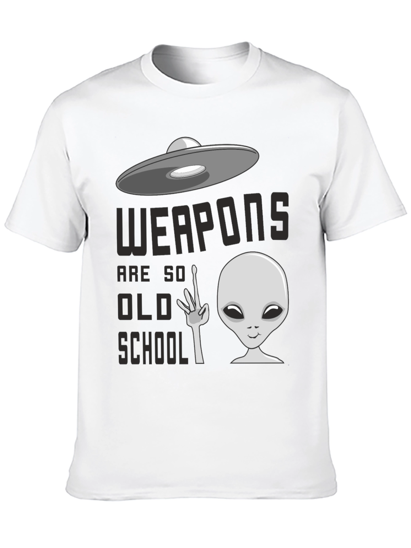 Black Weapons are so Old School UFO Alien Graphic Tee view 10