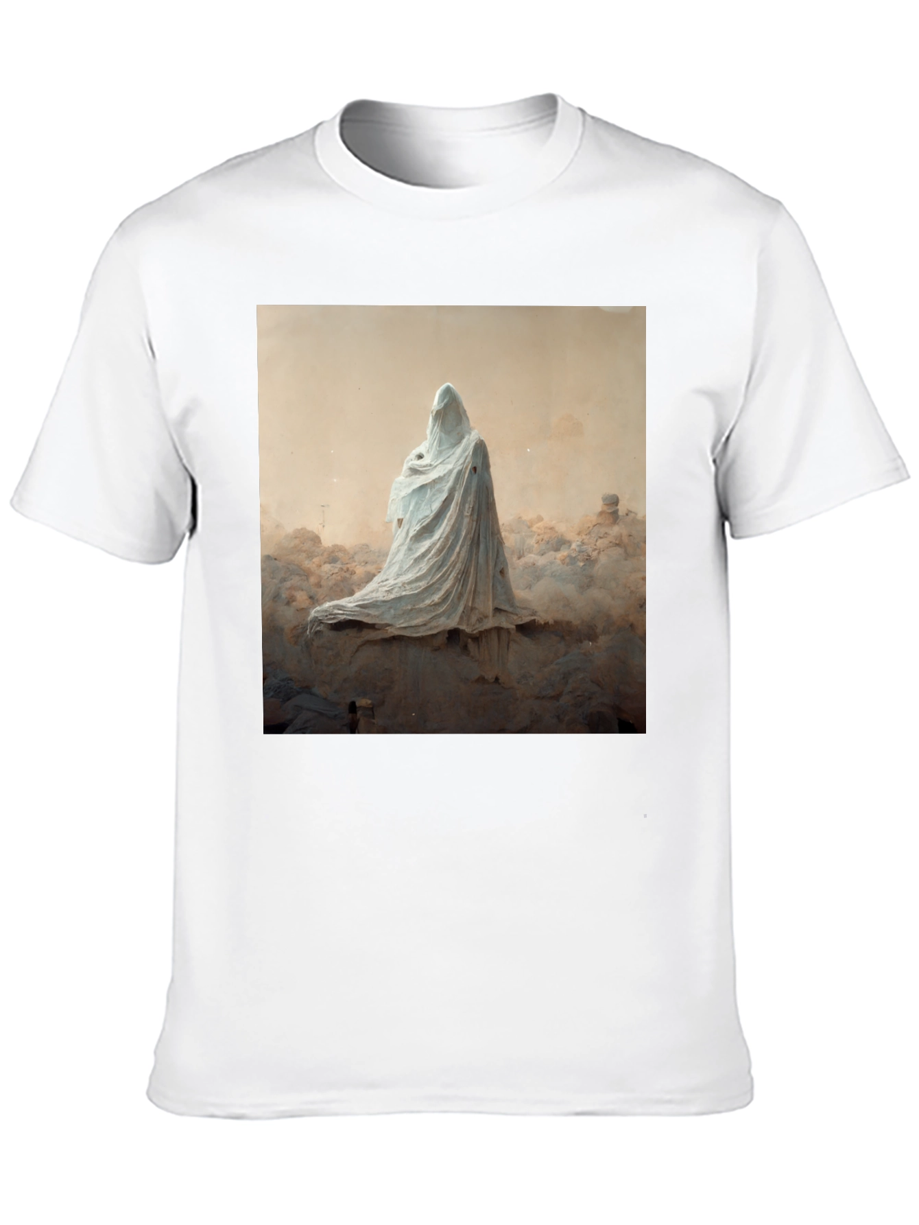 Black Ghostly Figure Graphic Black T-Shirt view 10
