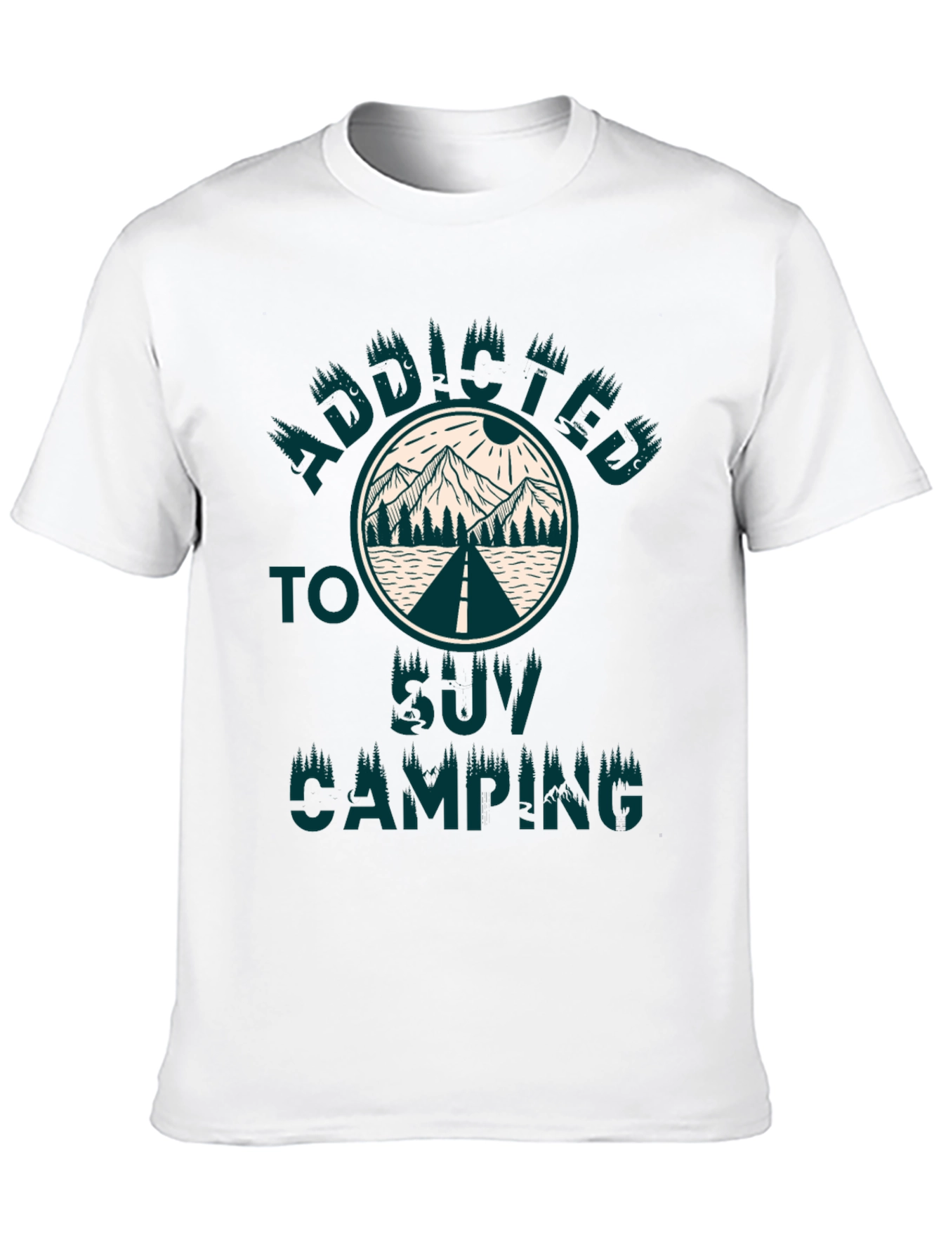 Black Addicted to SUV Camping T-Shirt view 10