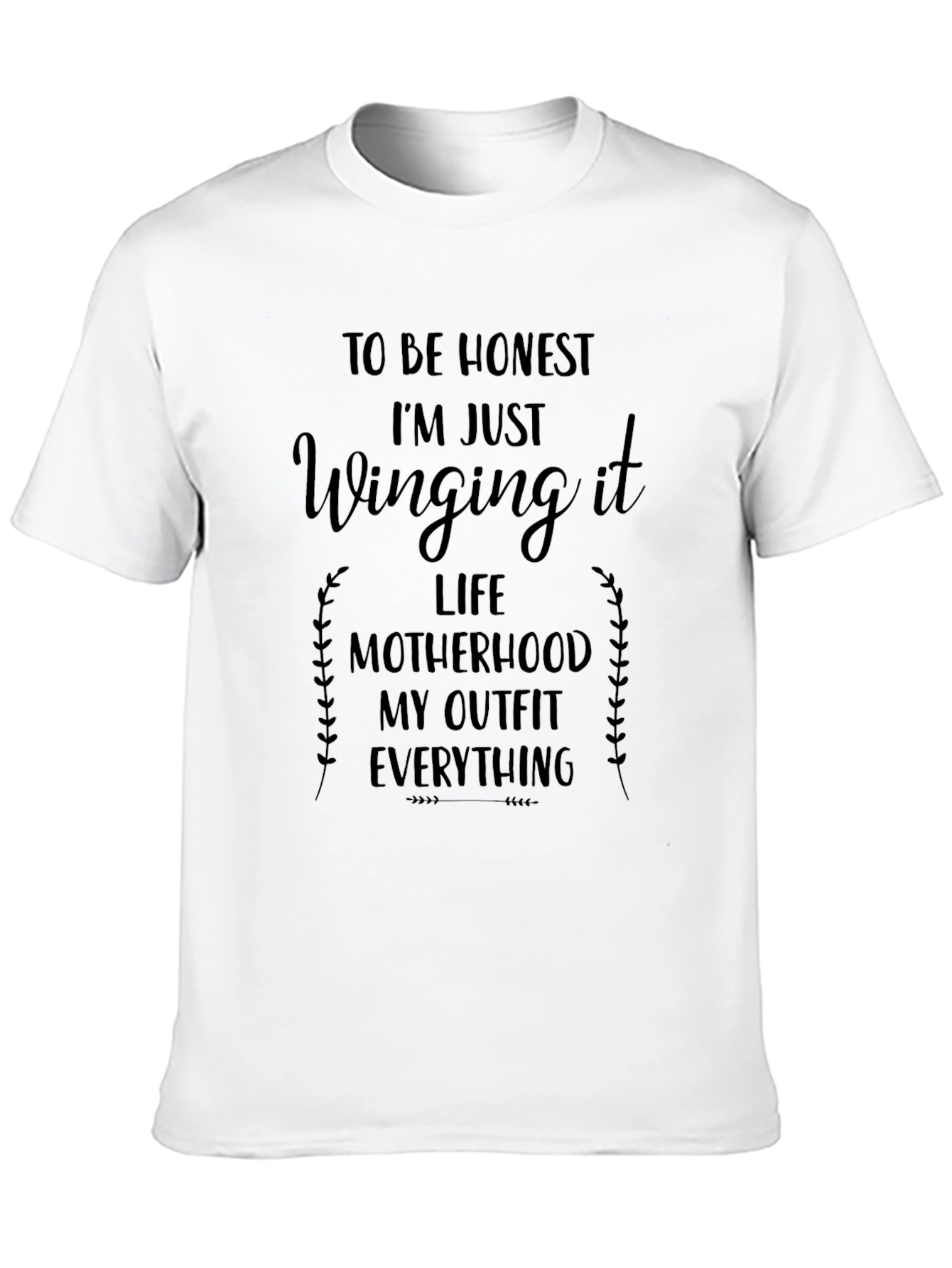 Black Winging It Funny Graphic Tee view 10