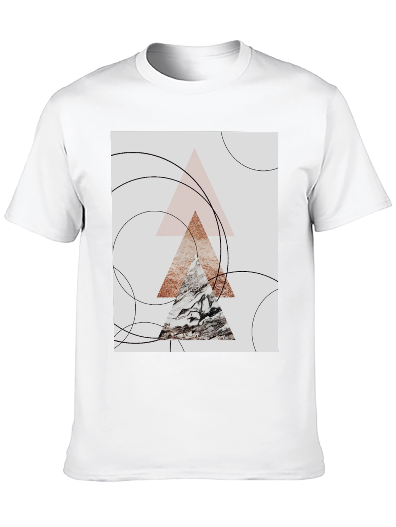 Black Abstract Geometric Graphic Tee view 10