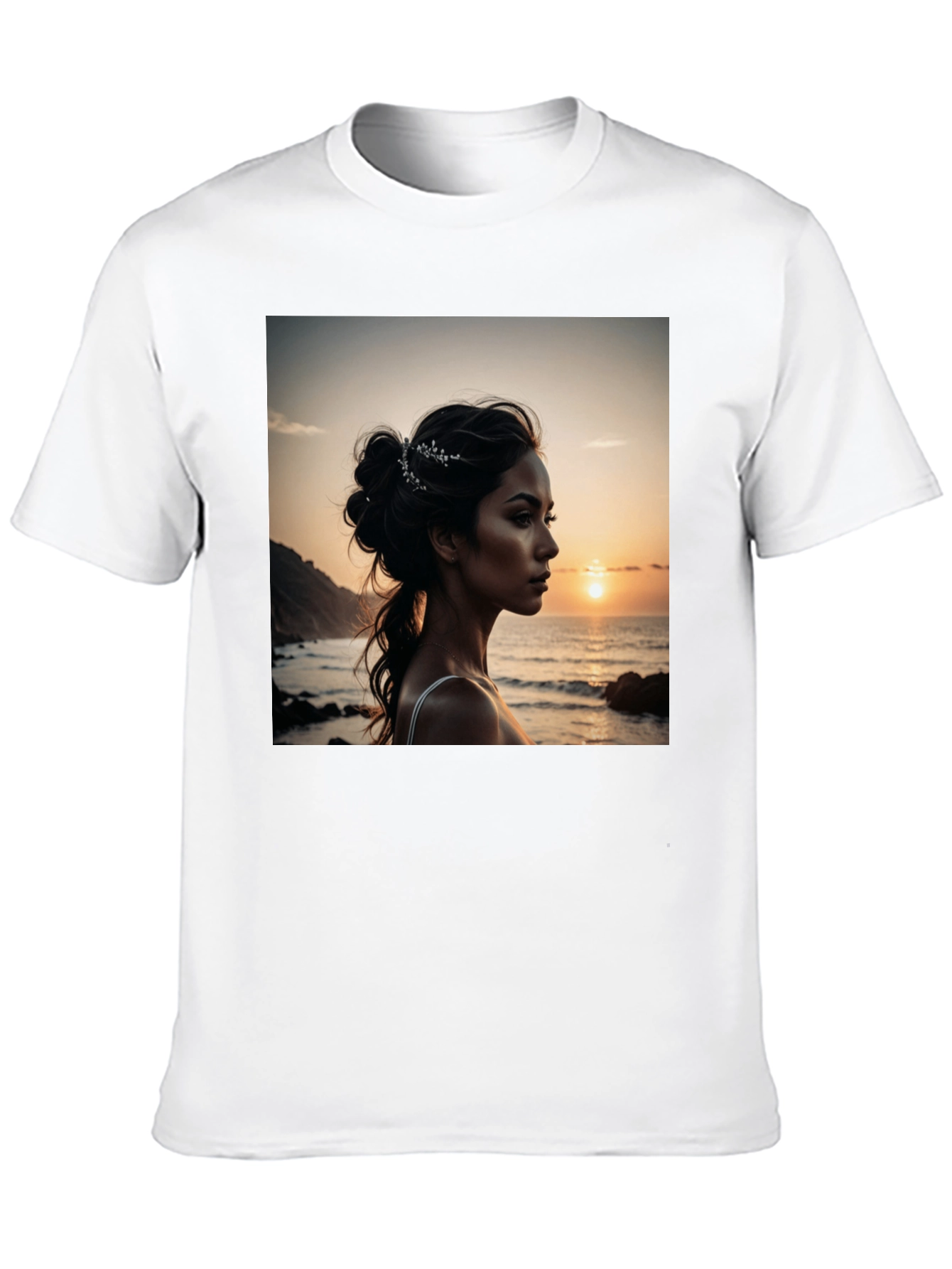 Black Sunset Beauty Graphic Tee - Classic Black Cotton view 10