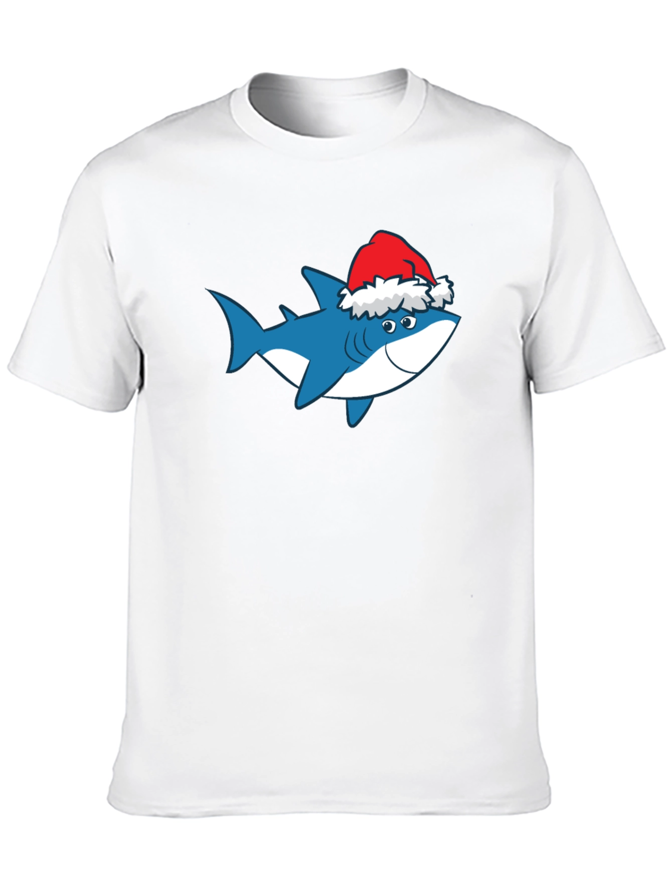 Black Shark Christmas T-Shirt Holiday Tee Santa Hat view 10