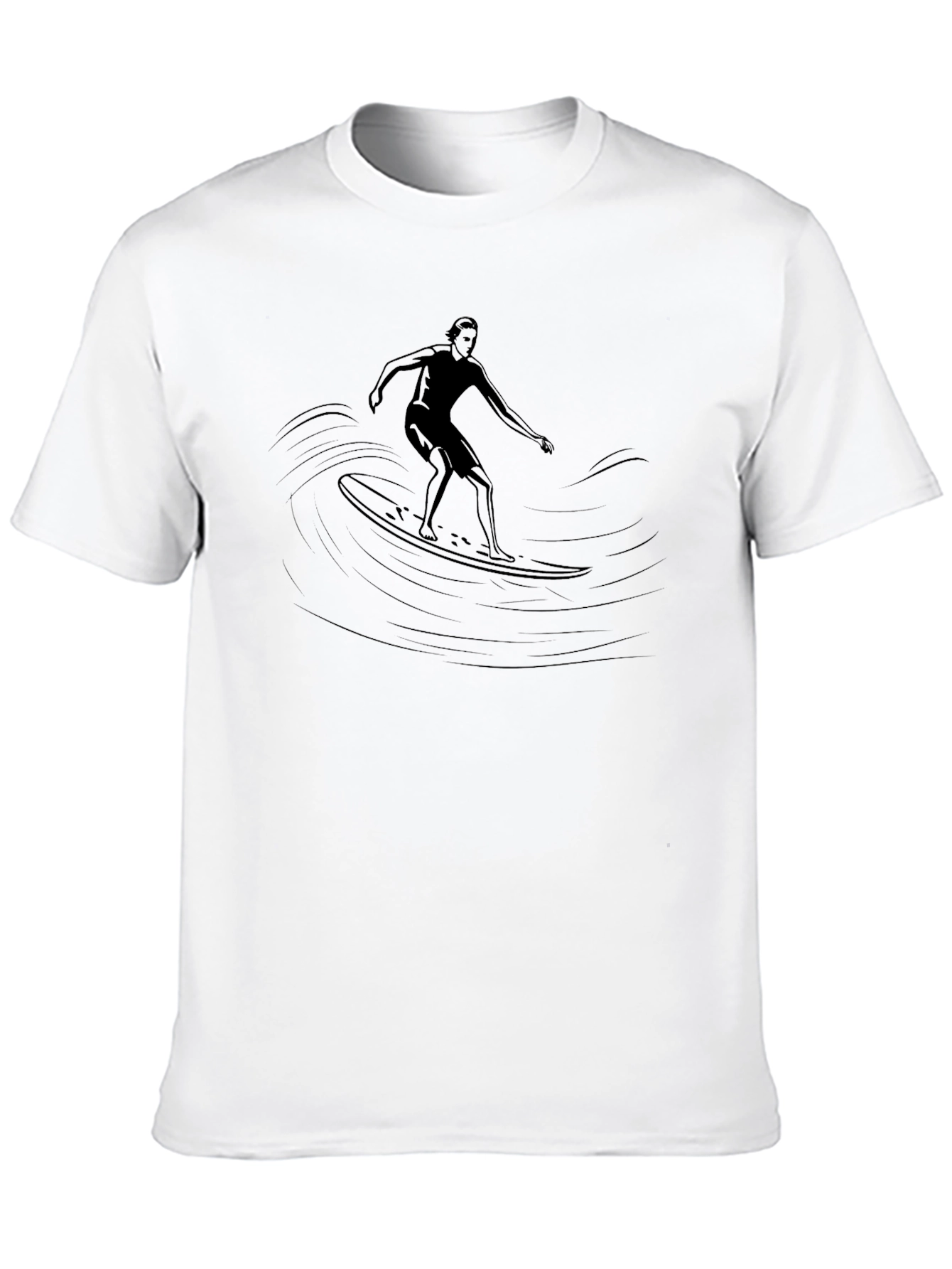 Black Surfer Graphic Tee - Black Cotton Blend view 10