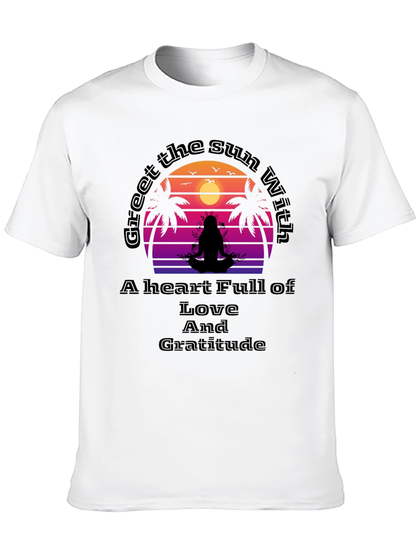 Black Meditative Sunset Graphic Tee - Love & Gratitude view 10