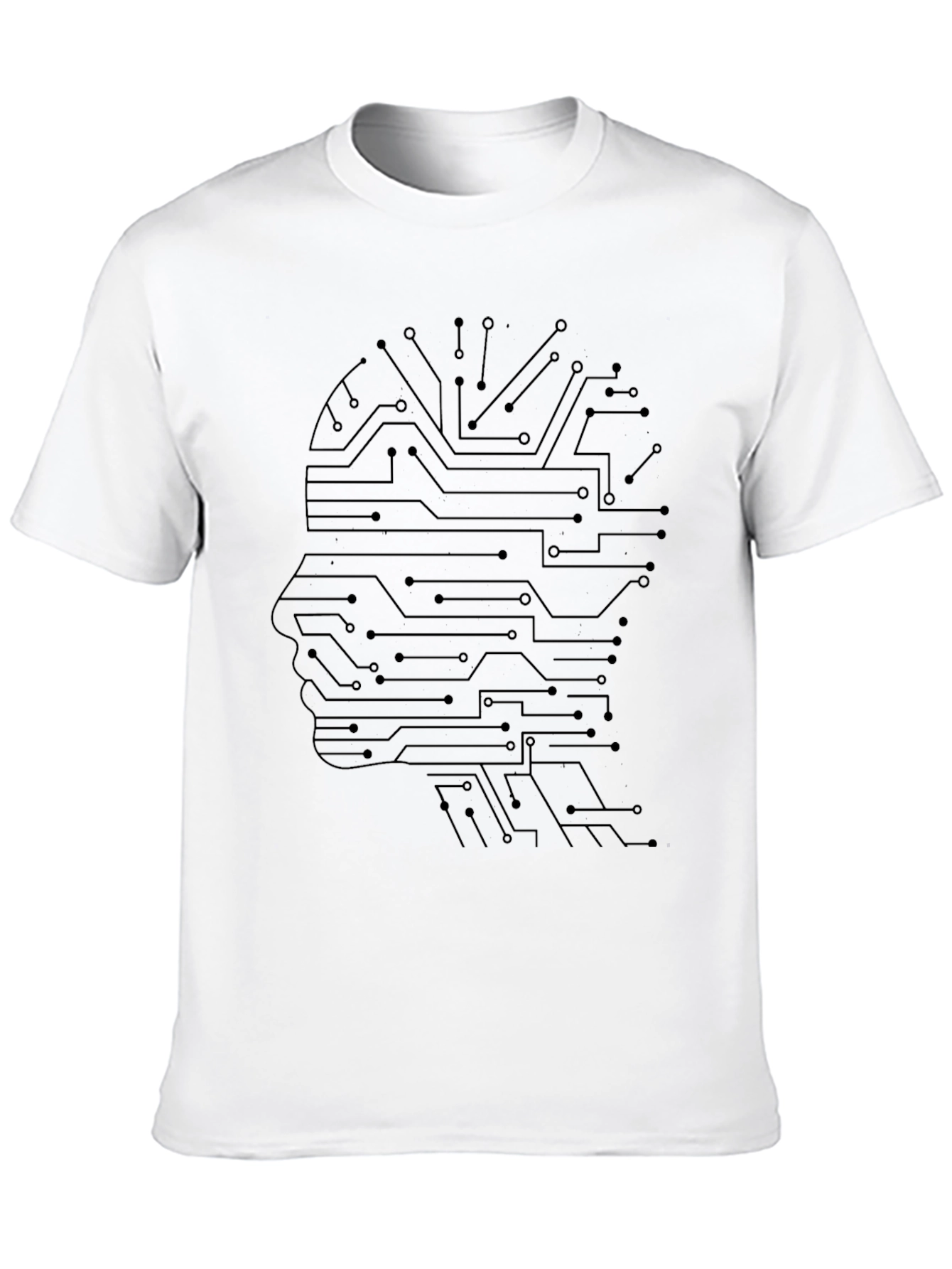 Black Tech Circuit Mind T-Shirt - Modern Minimalist Design view 10