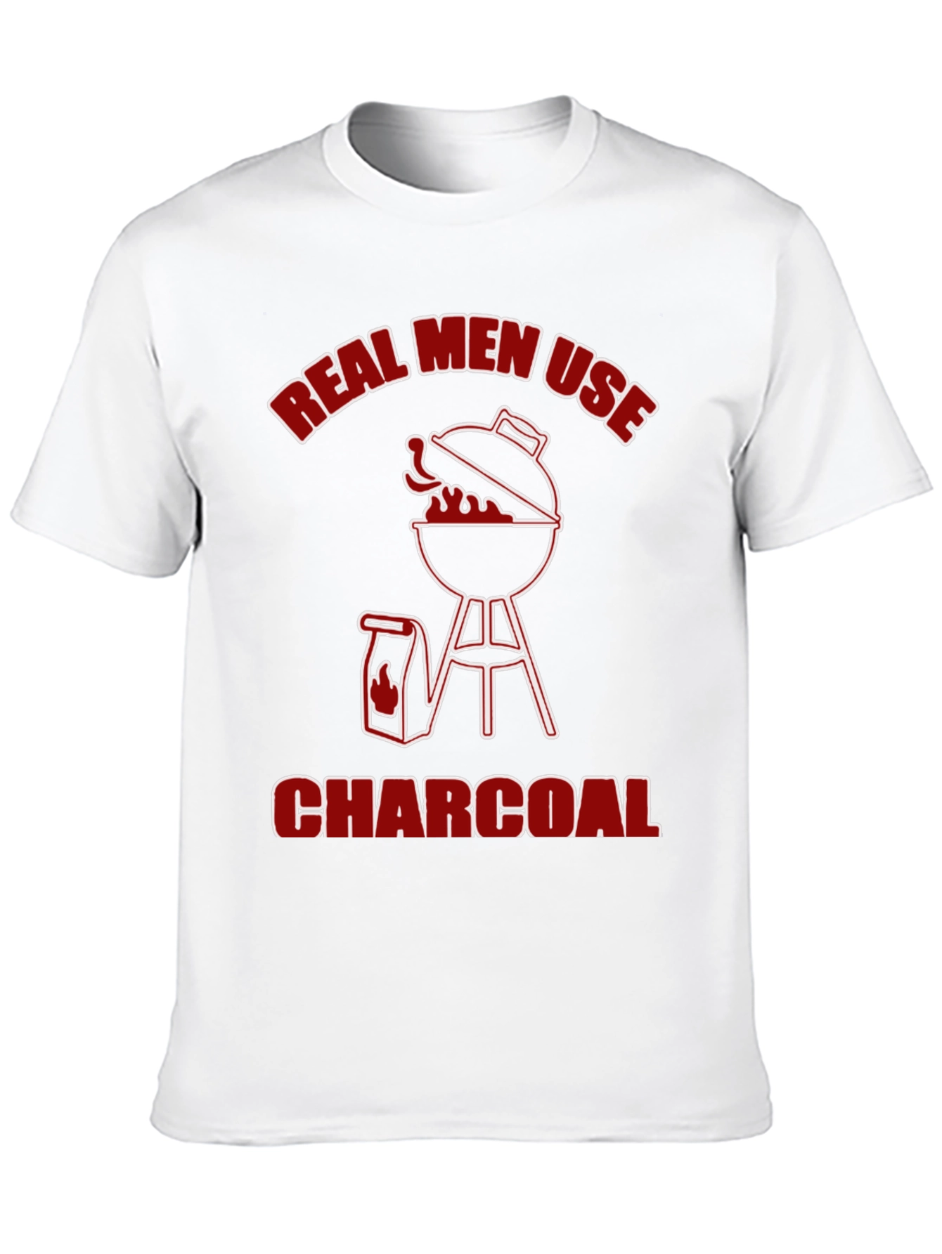 Black Real Men Use Charcoal T-Shirt - BBQ Grill Design view 10