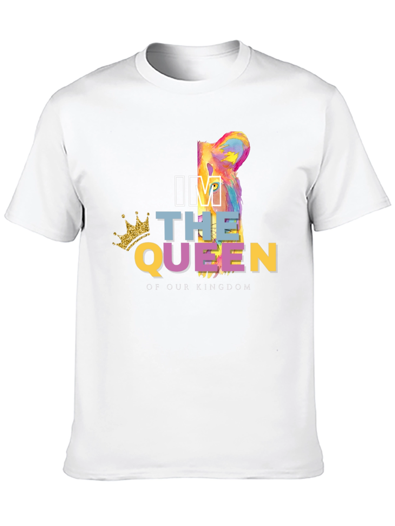 Black I'm The Queen of Our Kingdom Lion T-Shirt view 10