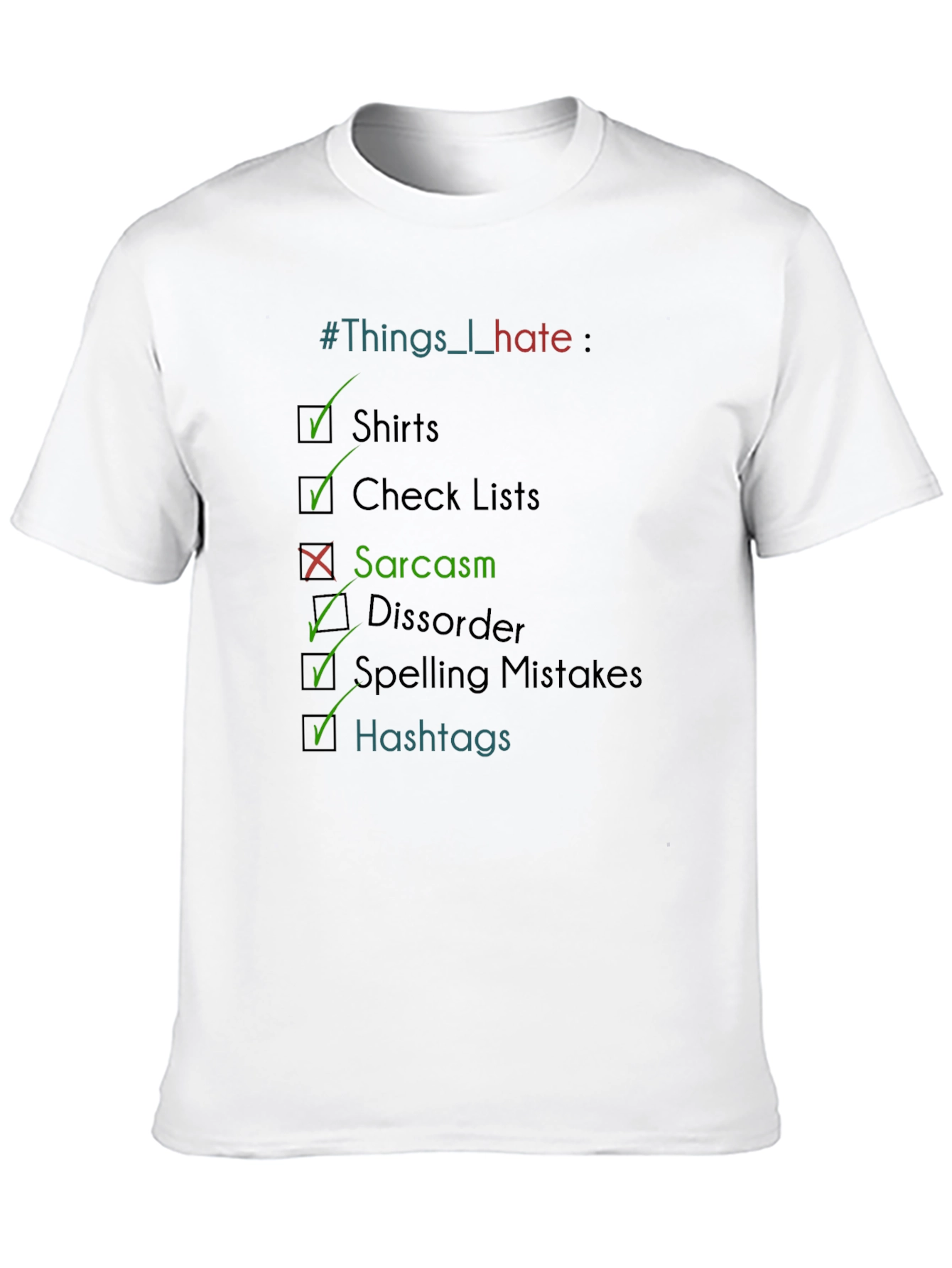 Black Sarcasm Check List Graphic T-Shirt view 10